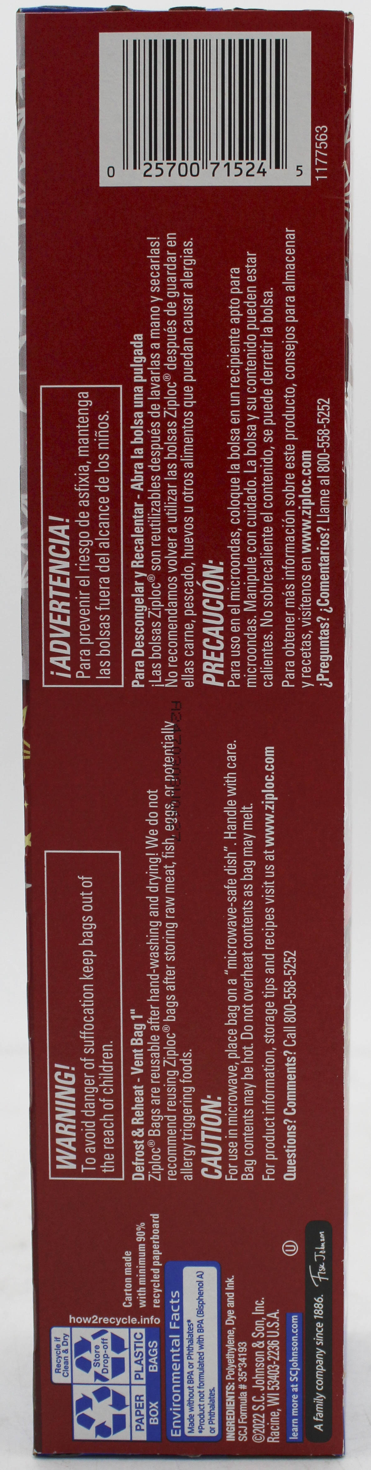 SP ZIPLOC BAG 19ct STORAGE HOLIDAY GALLON