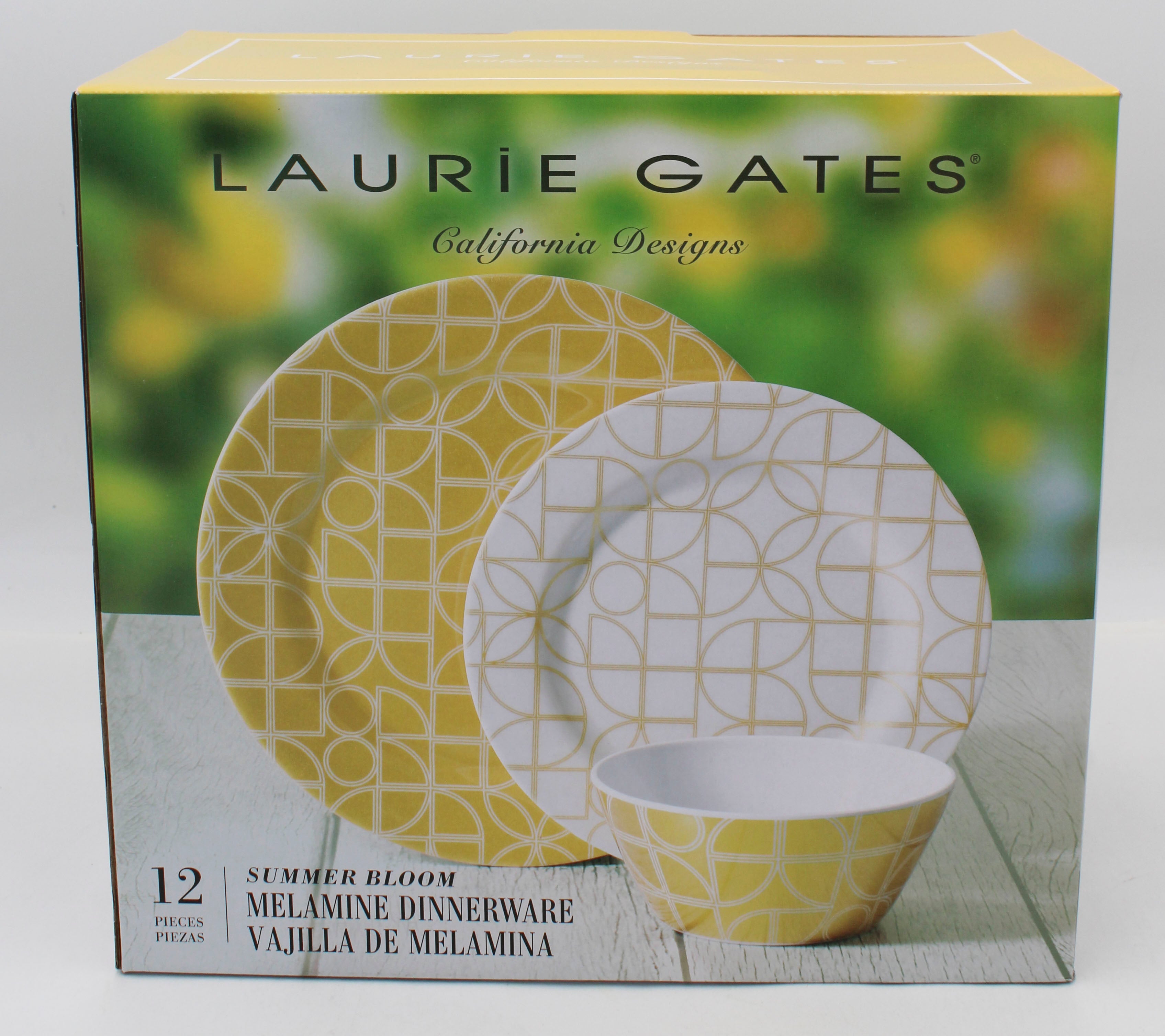 GIBSON HOME DISHWARE SET - GOLD MELAMINE 12pc NI