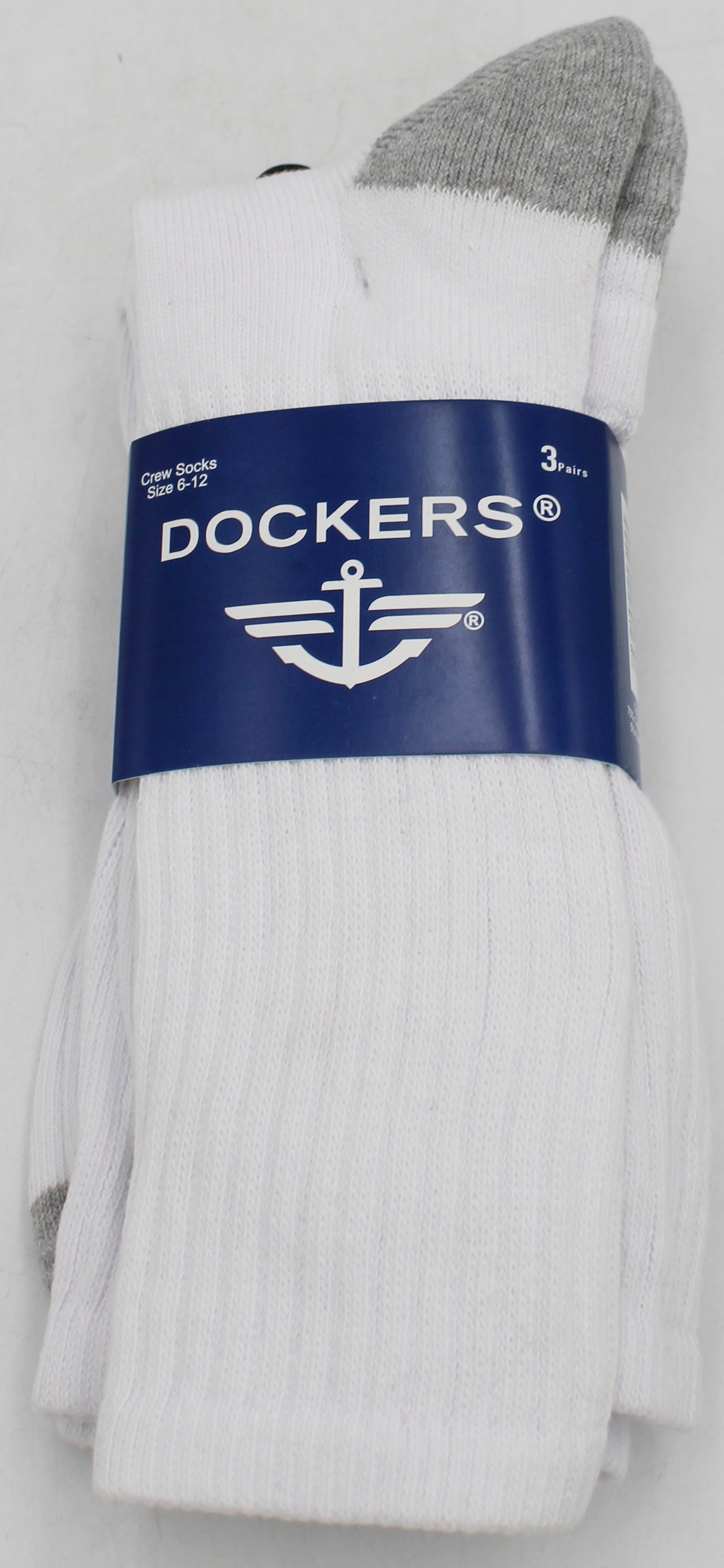 DOCKERS 3PK CREW SOCK - WHITE HT NI
