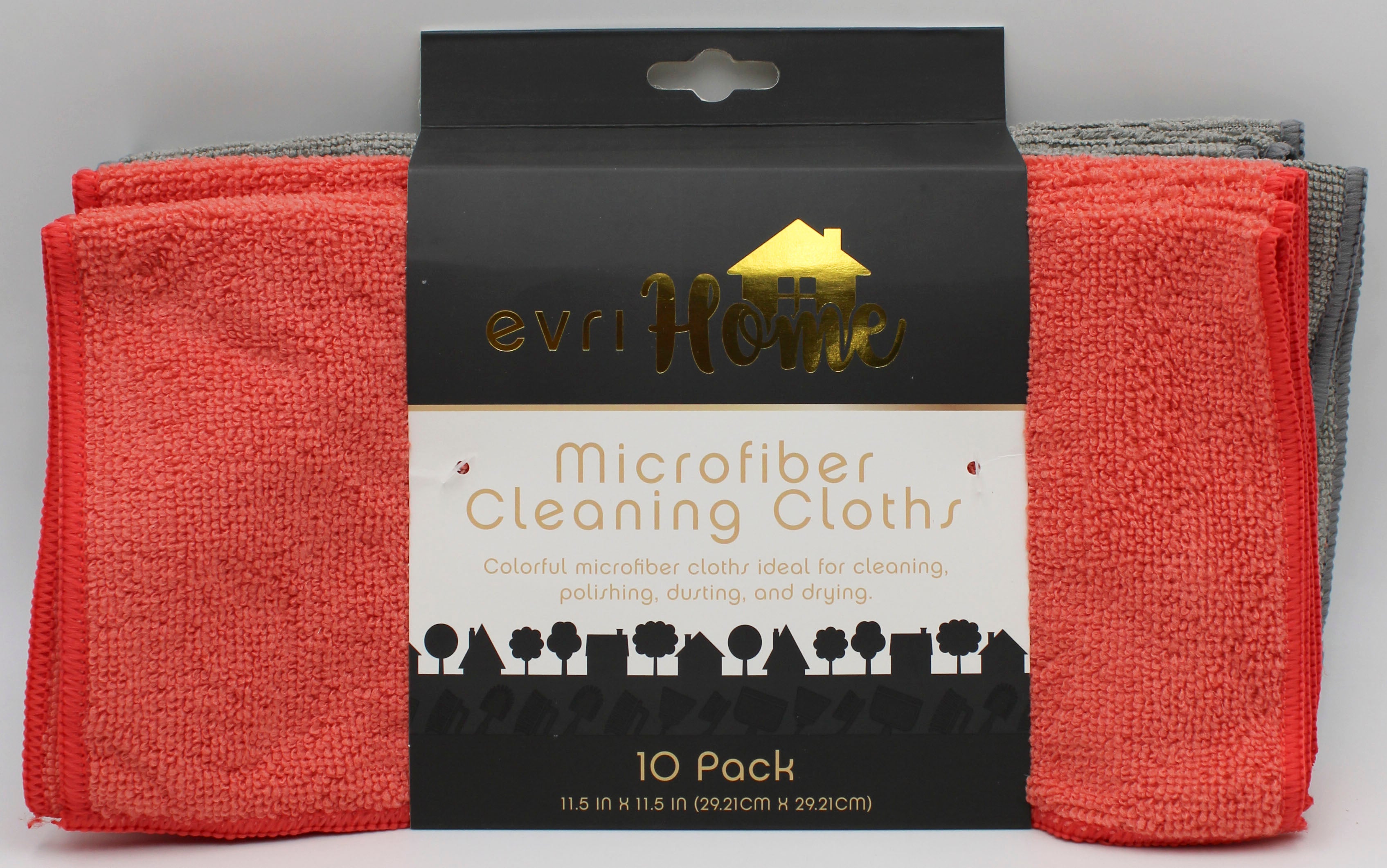 10PK MICRO CLEANING CLOTHS - CORAL NI