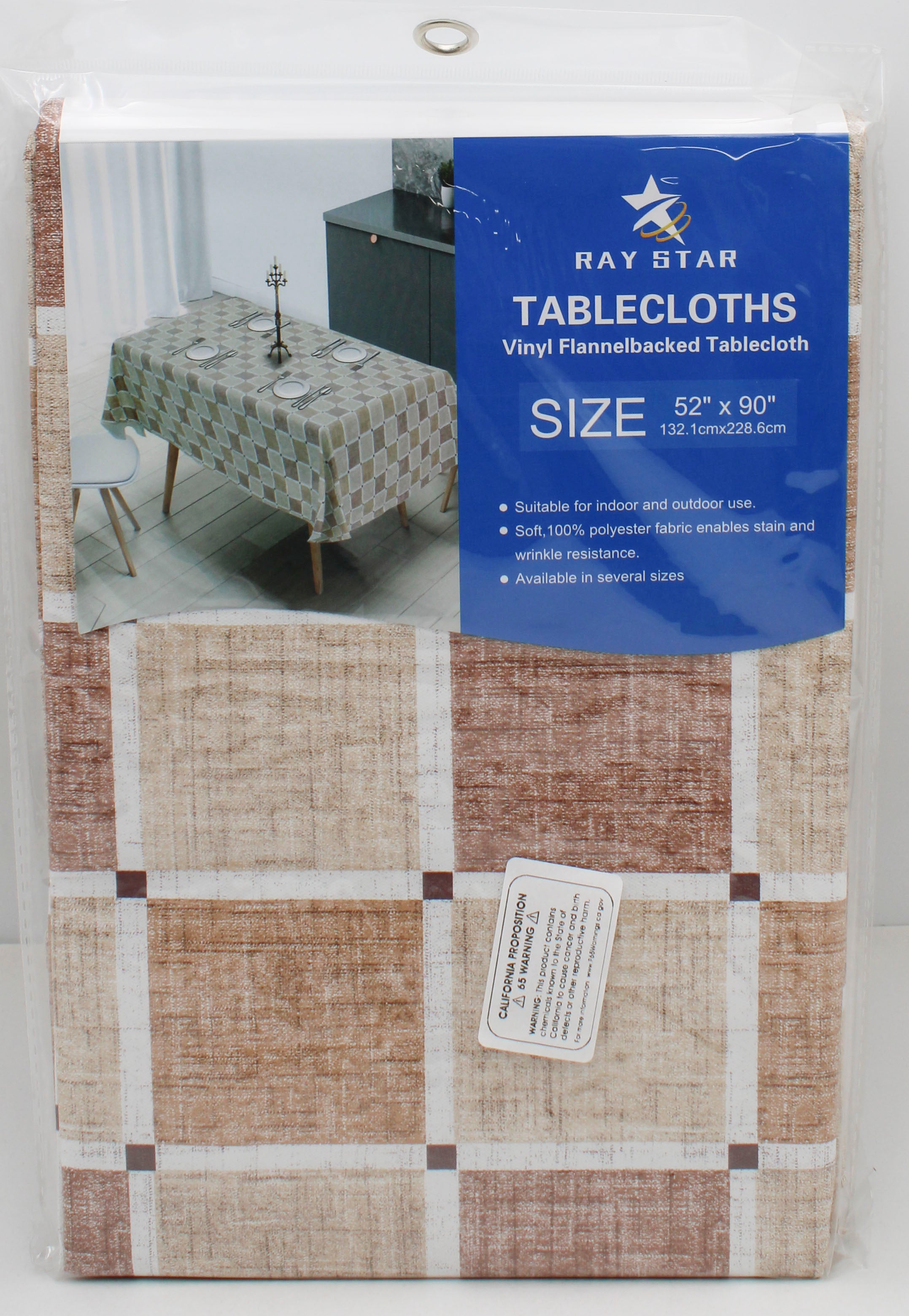 52x90" PRINTED VINYL TABLECLOTH,