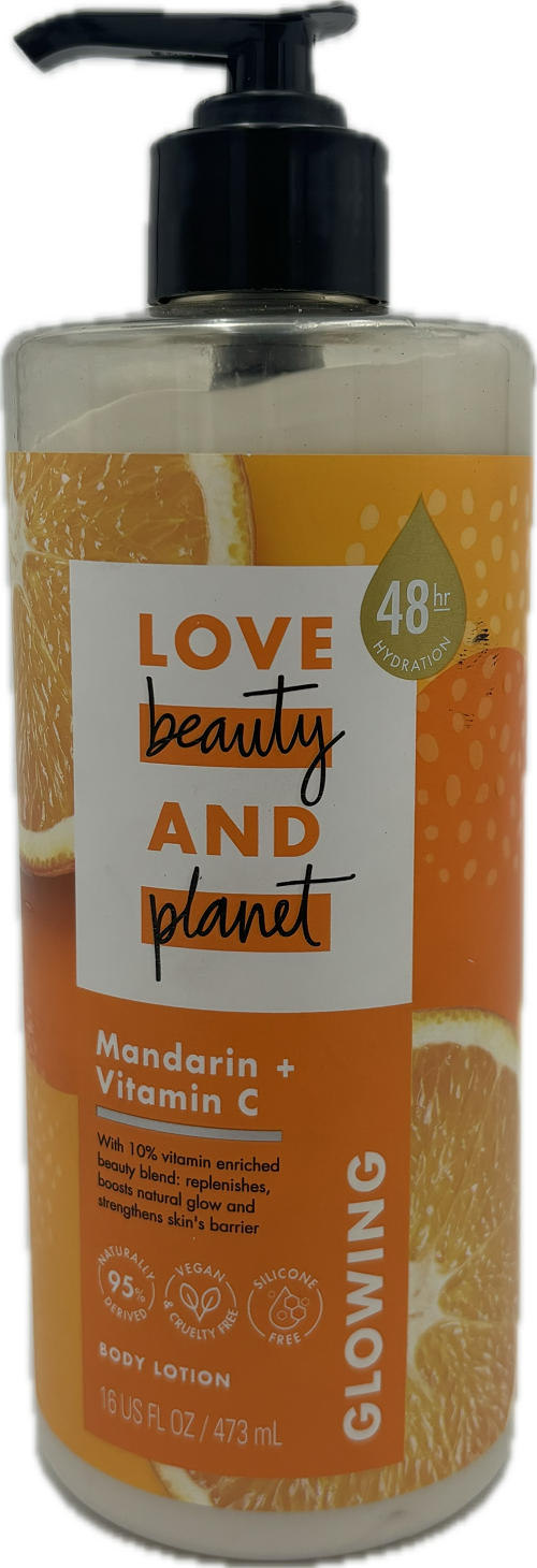 LOVE BEAUTY PLANET BODY LOTION GLOWING MANDARIN + VITAMIN C 16oz
