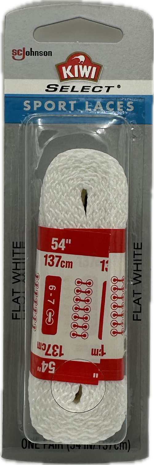 KIWI SPORT LACES 54" 1 PAIR FLAT WHITE