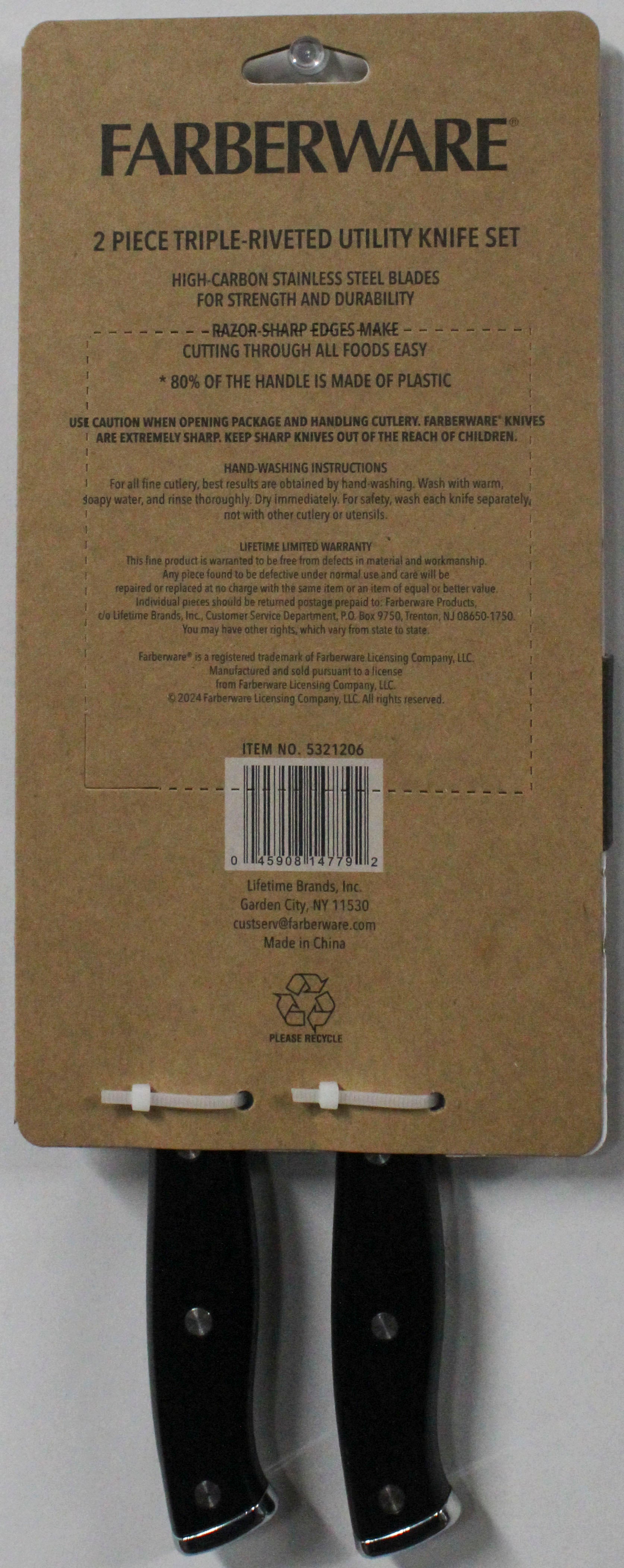 FARBERWARE 2PC UTILITY SET- ECO BLACK NI