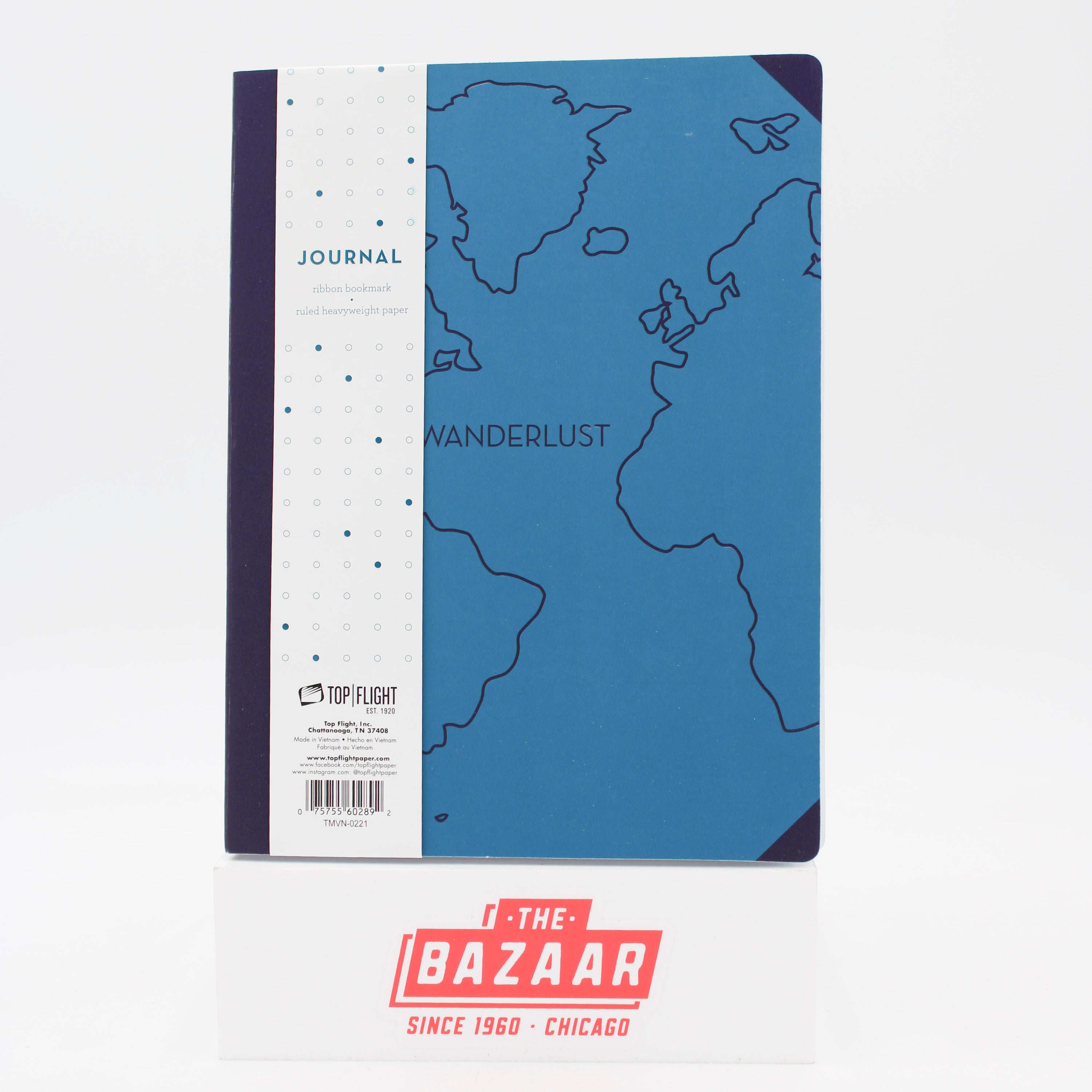 TOP FLIGHT WANDERLUST EMBOSSED JOURNAL 6" x 8"