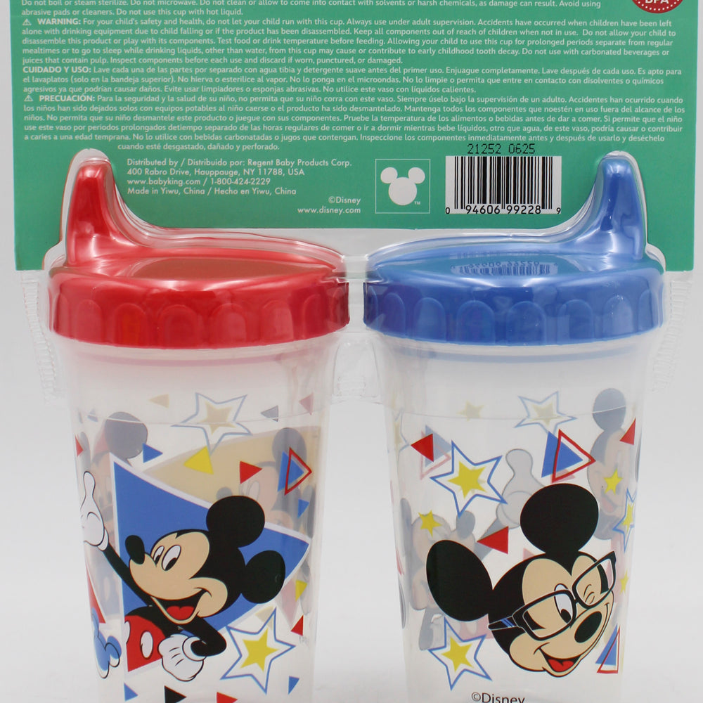 DISNEY BABY 2PK 10OZ SPILL PROOF SIPPIE CUP - MICKEY  -  CAN BE SOLD IN U.S.A NI