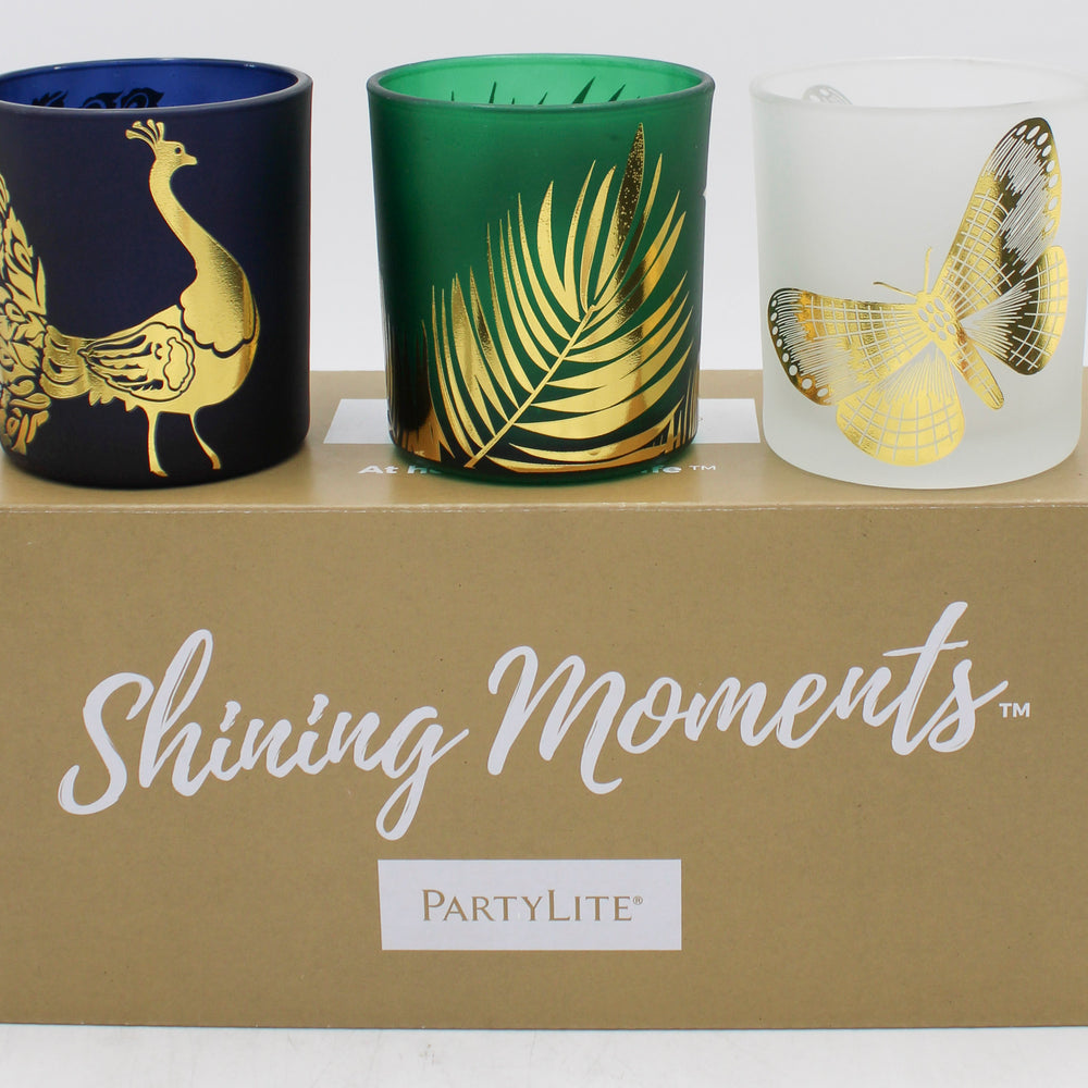 PARTYLITE EXOTIC GARDEN TEALIGHT HOLDER TRIO