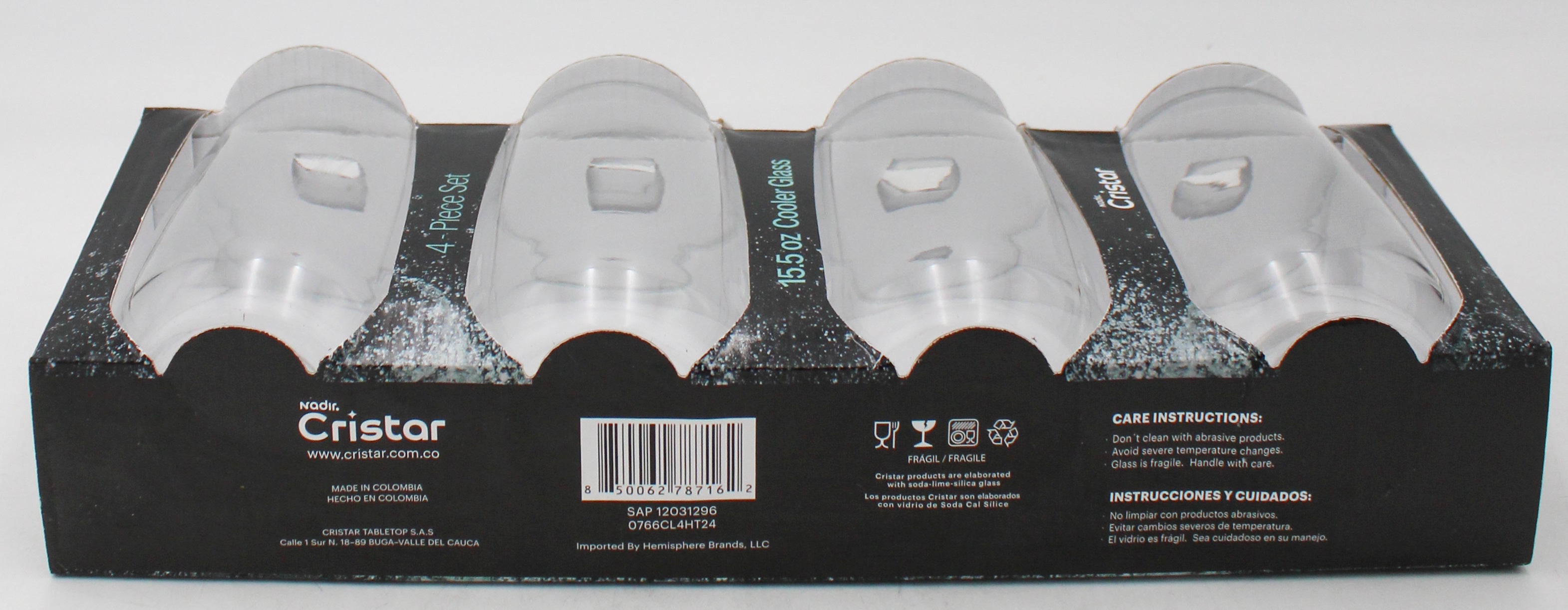 AGUA COOLER GLASS SET 4ct 15.5oz