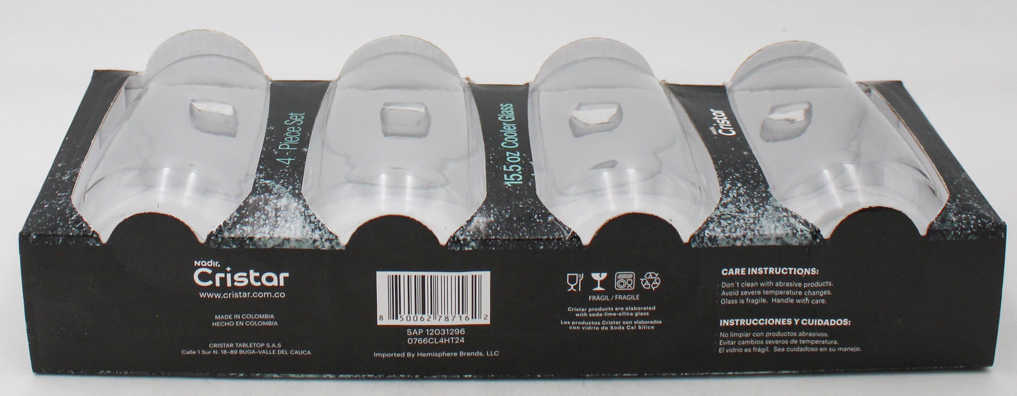 AGUA COOLER GLASS SET 4ct 15.5oz