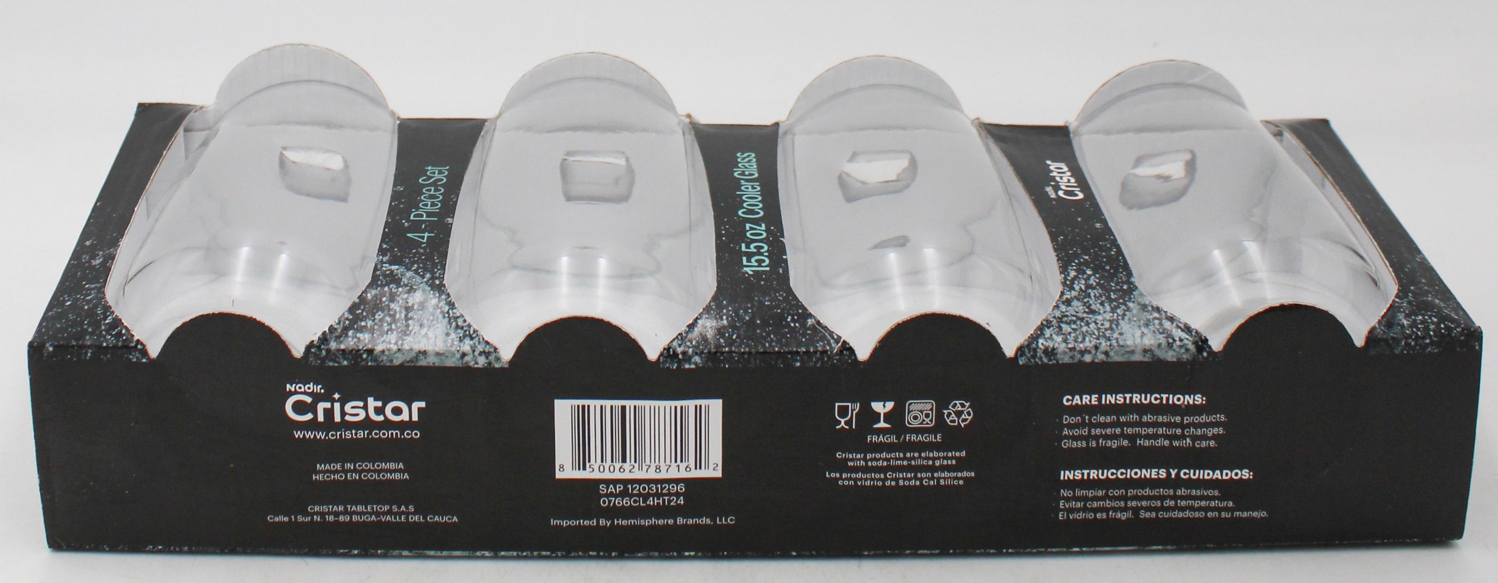 AGUA COOLER GLASS SET 4ct 15.5oz