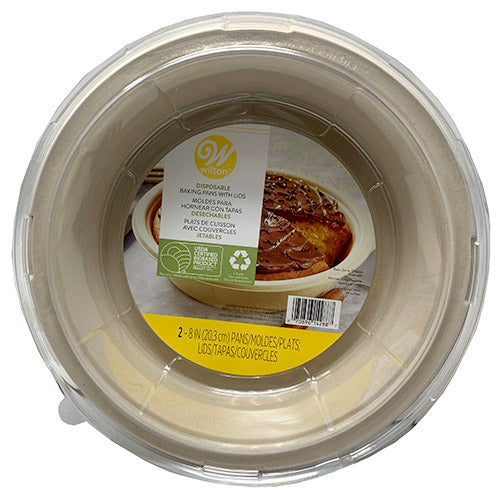 DSPSBL RND BAKING PAN 8"/2CT W/LIDS.