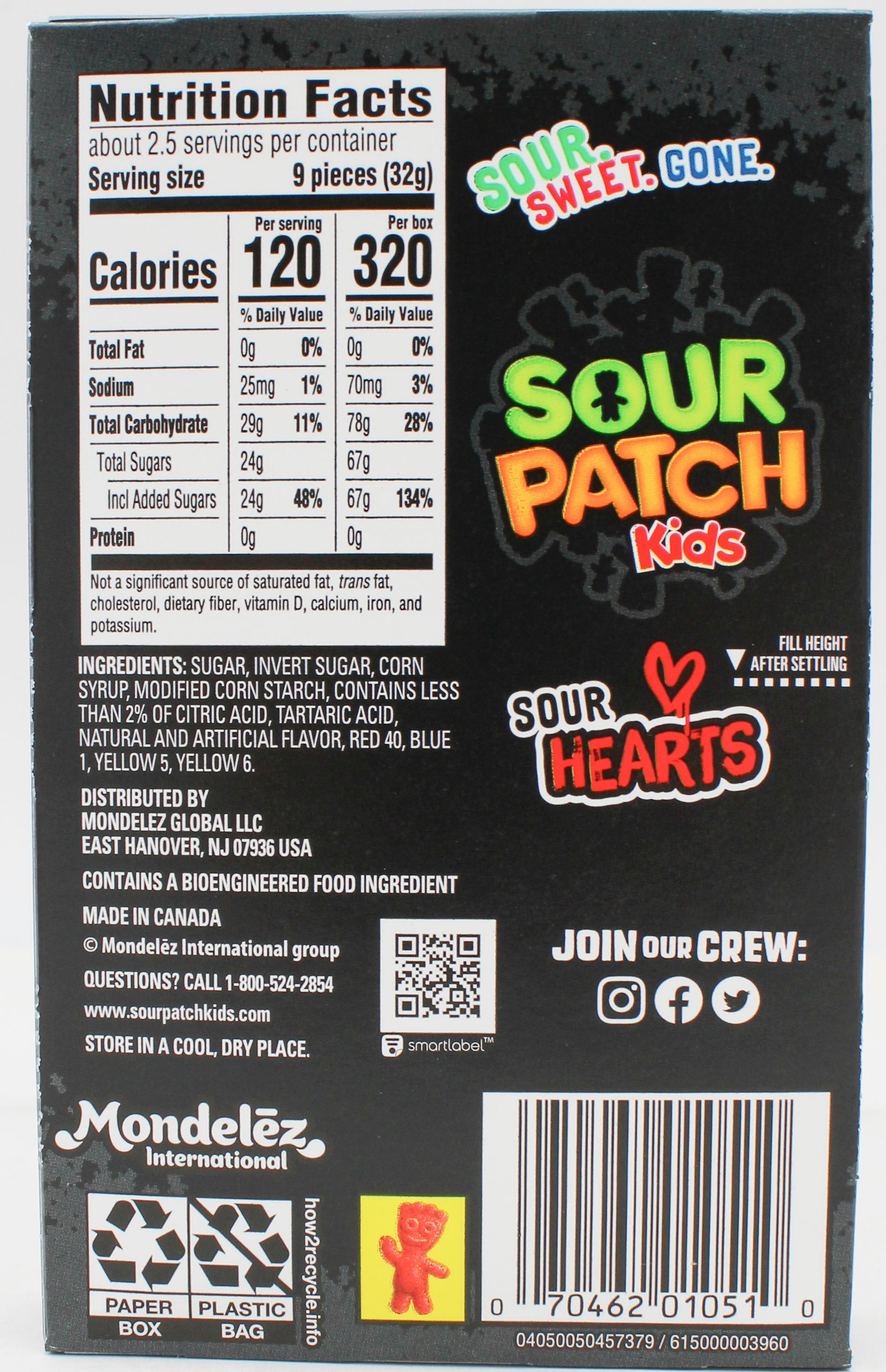 SOUR PATCH KIDS SOUR HEARTS THEATRE BOX 3.08 Oz BB 9/20/26