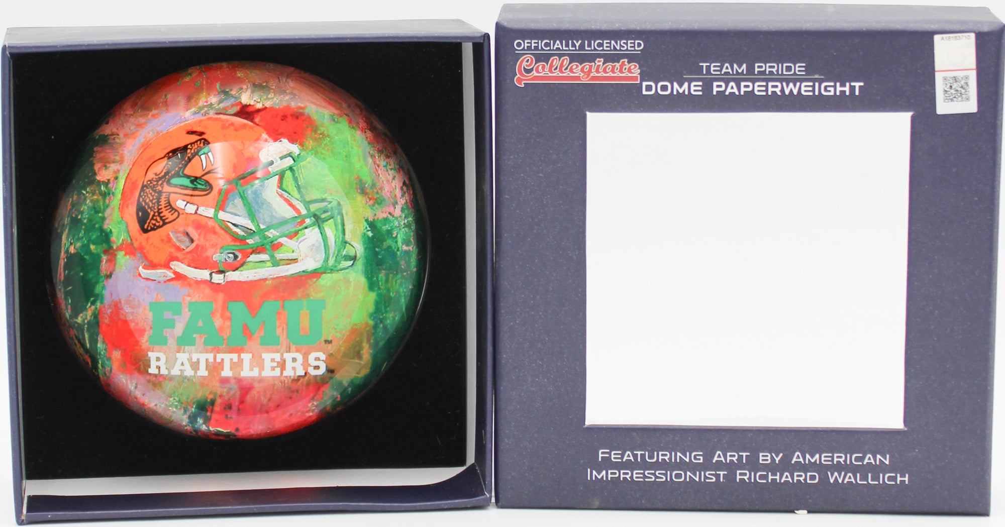 OFFICIALLY LICENCED FLORIDA A&M RATTLERS GLASS DOME PAPERWEIGHT 4"