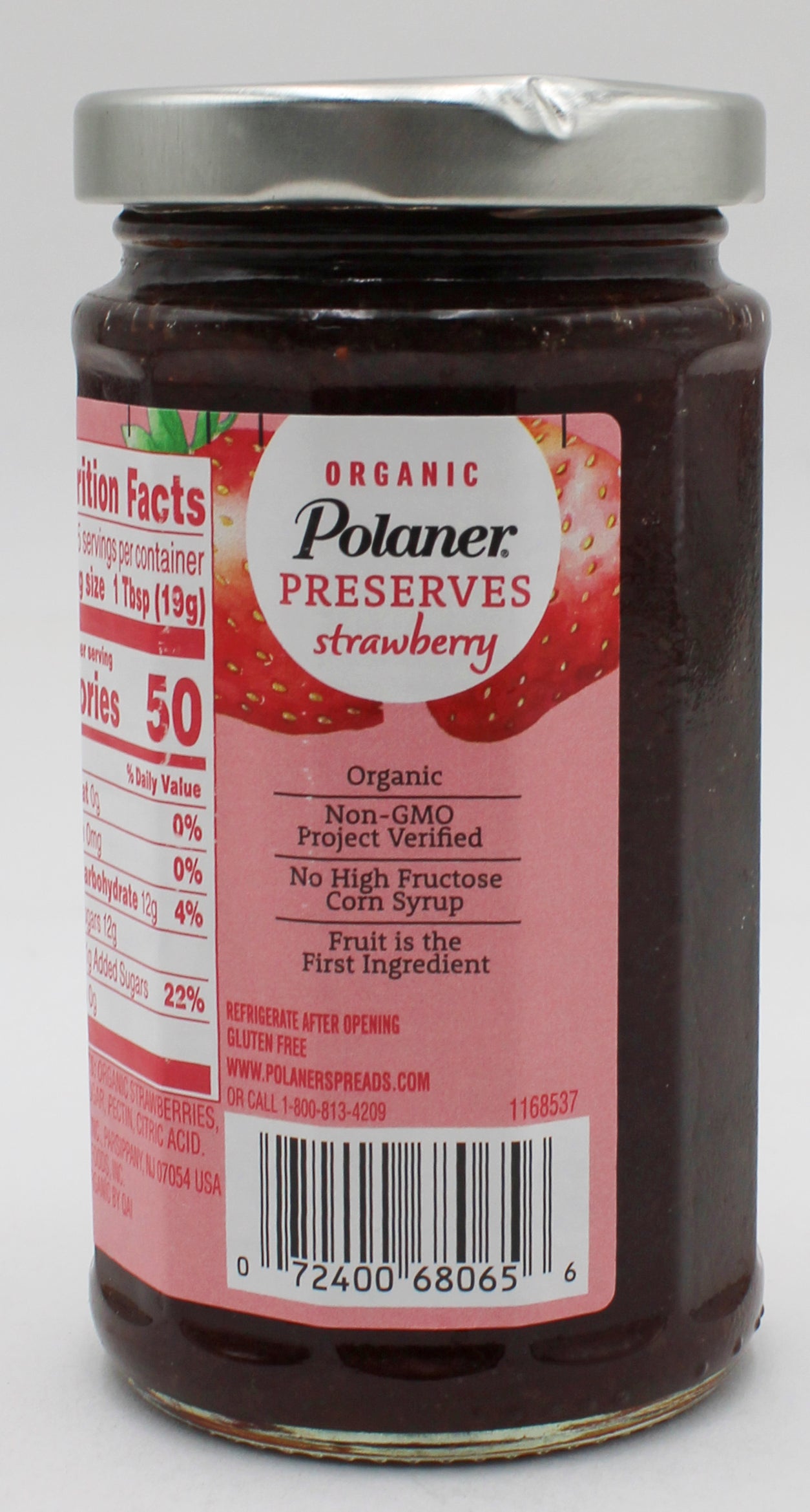 POLANER ORGANIC STRAWBERRY PRESERVES 10.3 Oz BB 10/14/26
