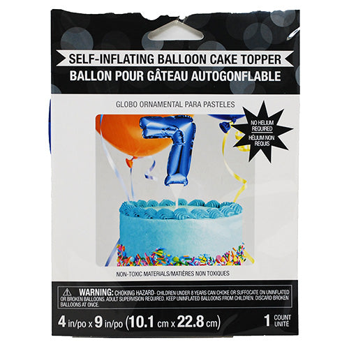 SELF INFLATING BALLOON CAKE TOPPER #7-BLUE
