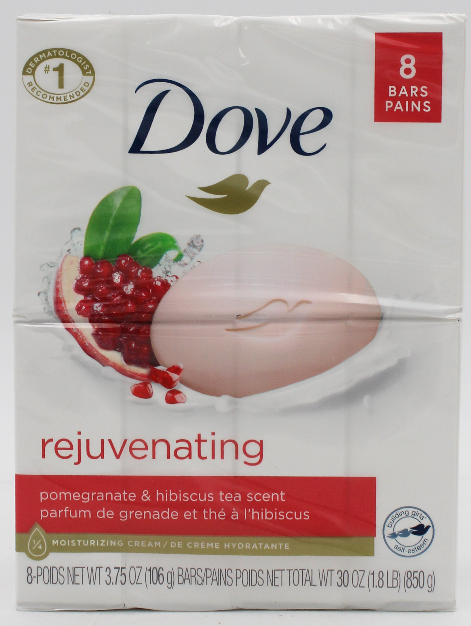 DOVE BAR SOAP POMEGRANATE & HIBISCUS TEA 8ct 3.75oz