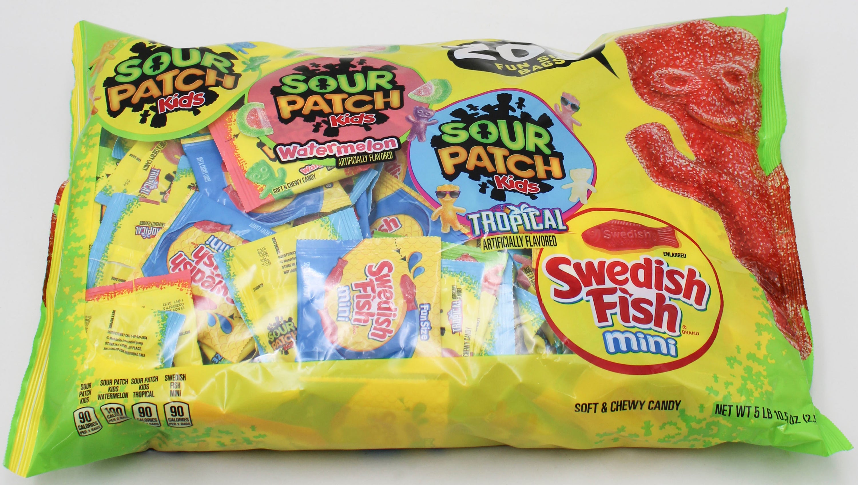 SOUR PATCH KIDS & SWEDISH FISH BULK CANDY VARIETY PACK, 200 CT 5.66 LB BB 12/10/26