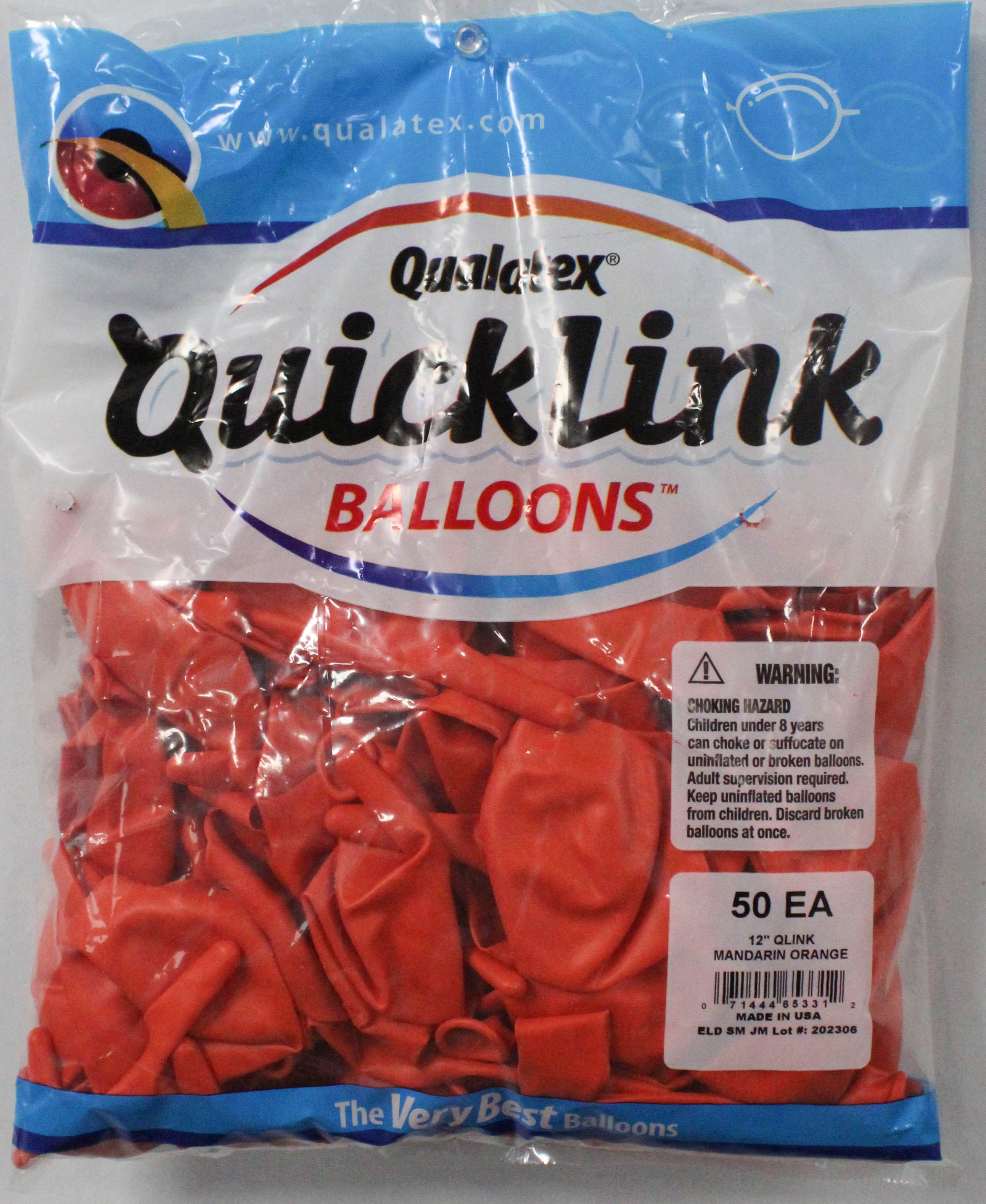 12" QLINK LATEX PLAIN 050CT MANDARIN ORANGE