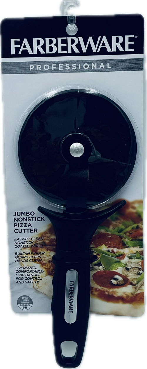 FARBERWARE JUMBO NONSTICK PIZZA CUTTER BLACK NI