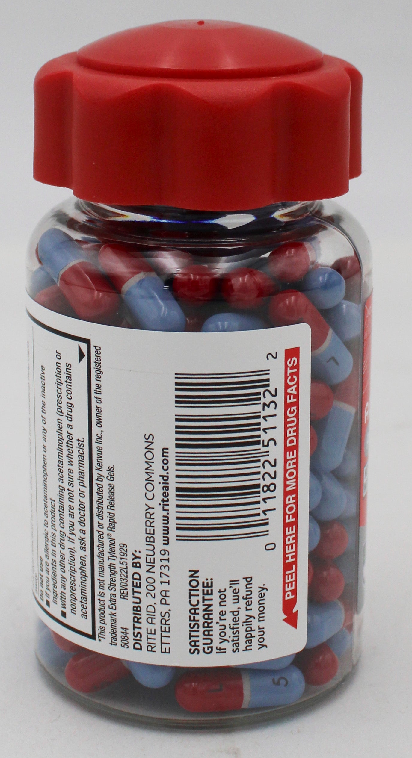 RITE AID PAIN RELIEF ACETAMINOPHEN EXTRA STRENGTH QUICK RELEASE GELCAPS 150ct EXP 6/15/2027 COMPARES TO Tylenol