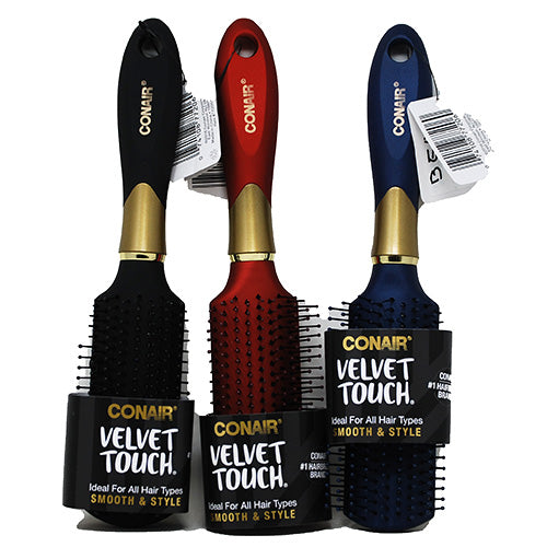 CONAIR VELVET TOUCH SMOOTH/STYLE HAIRBRUSH-ASST/NI