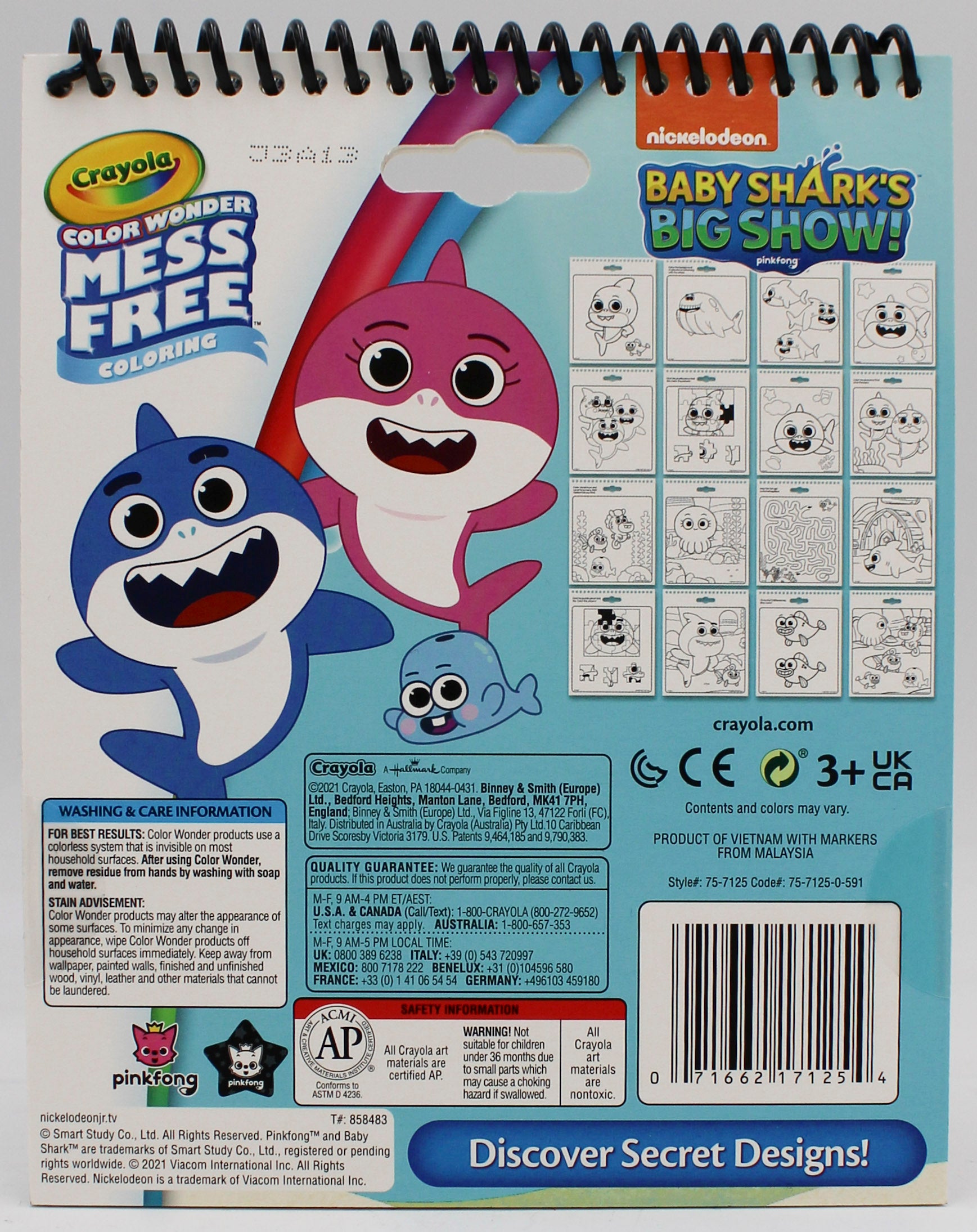 CRAYOLA COLOR WONDER ACTIVITY PAD, BABY SHARK NI