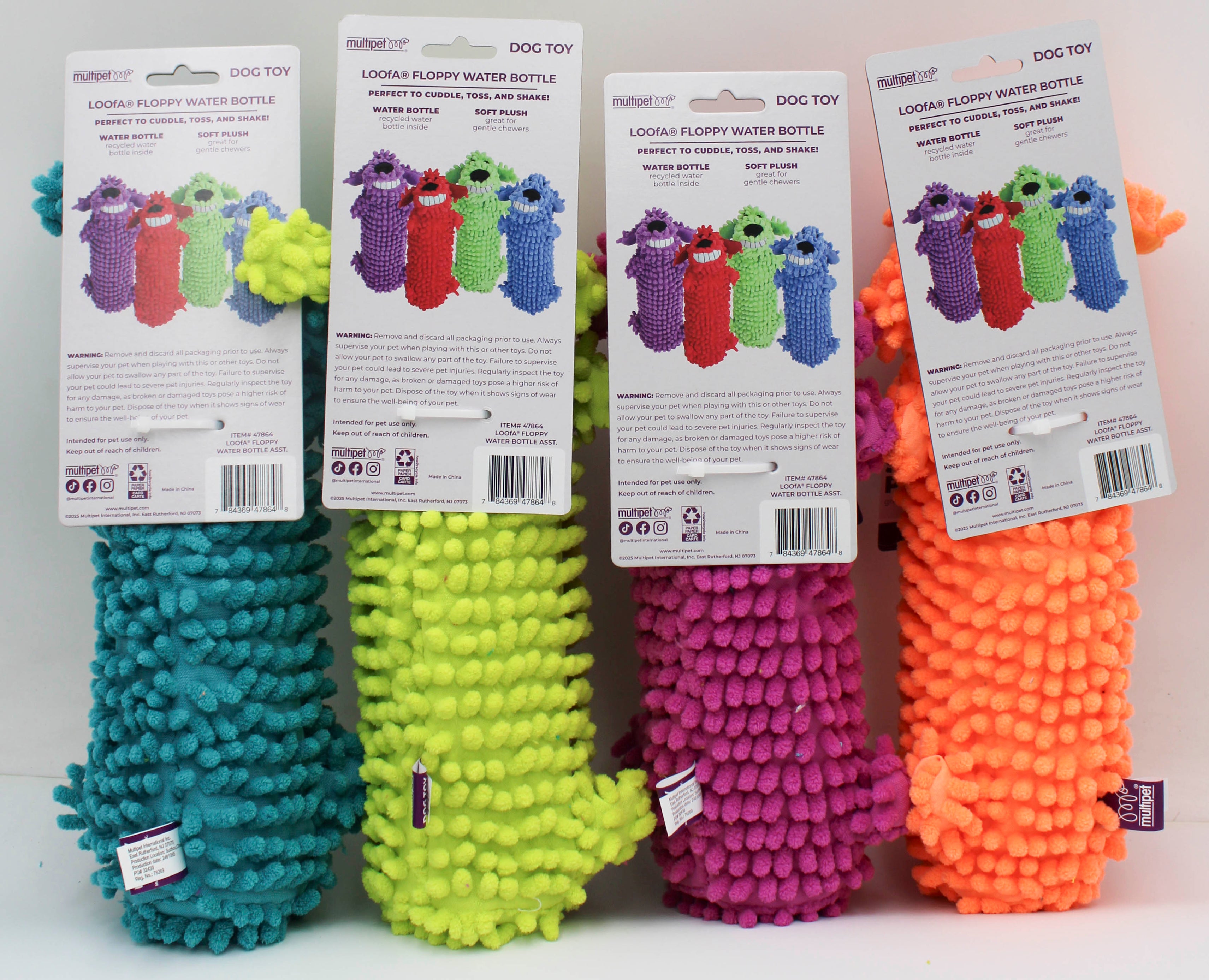 MULTIPET 11" LOOfA FLOPPY PLUSH WATER BOTTLE DOG TOY
