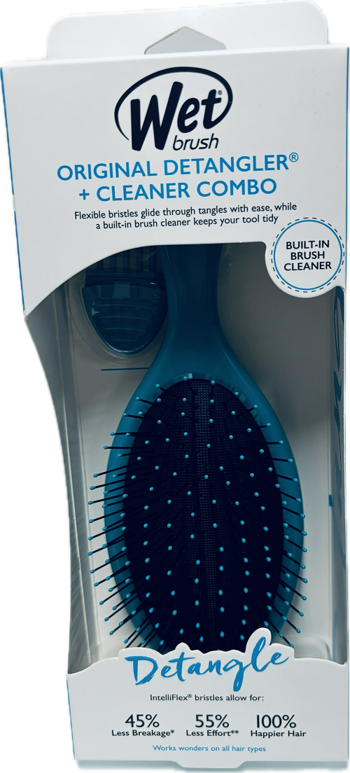WET BRUSH ORIGINAL DETANGLER WITH BUILT-IN CLEANER-TEAL NI