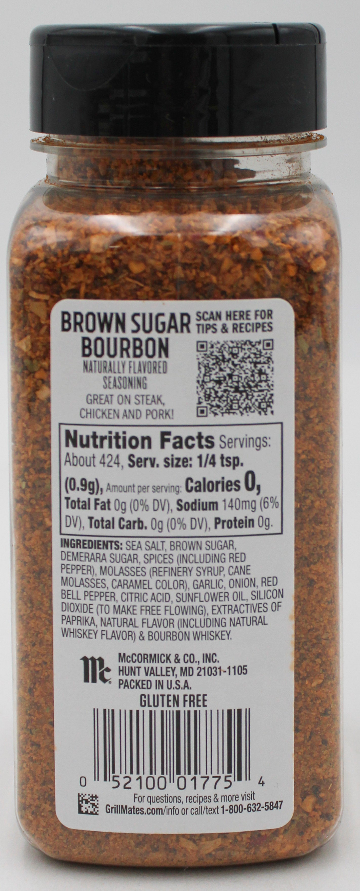 MCCORMICK GRILL MATES GLUTEN FREE SUGAR BOURBON 13.5 Oz BB 1/1/27