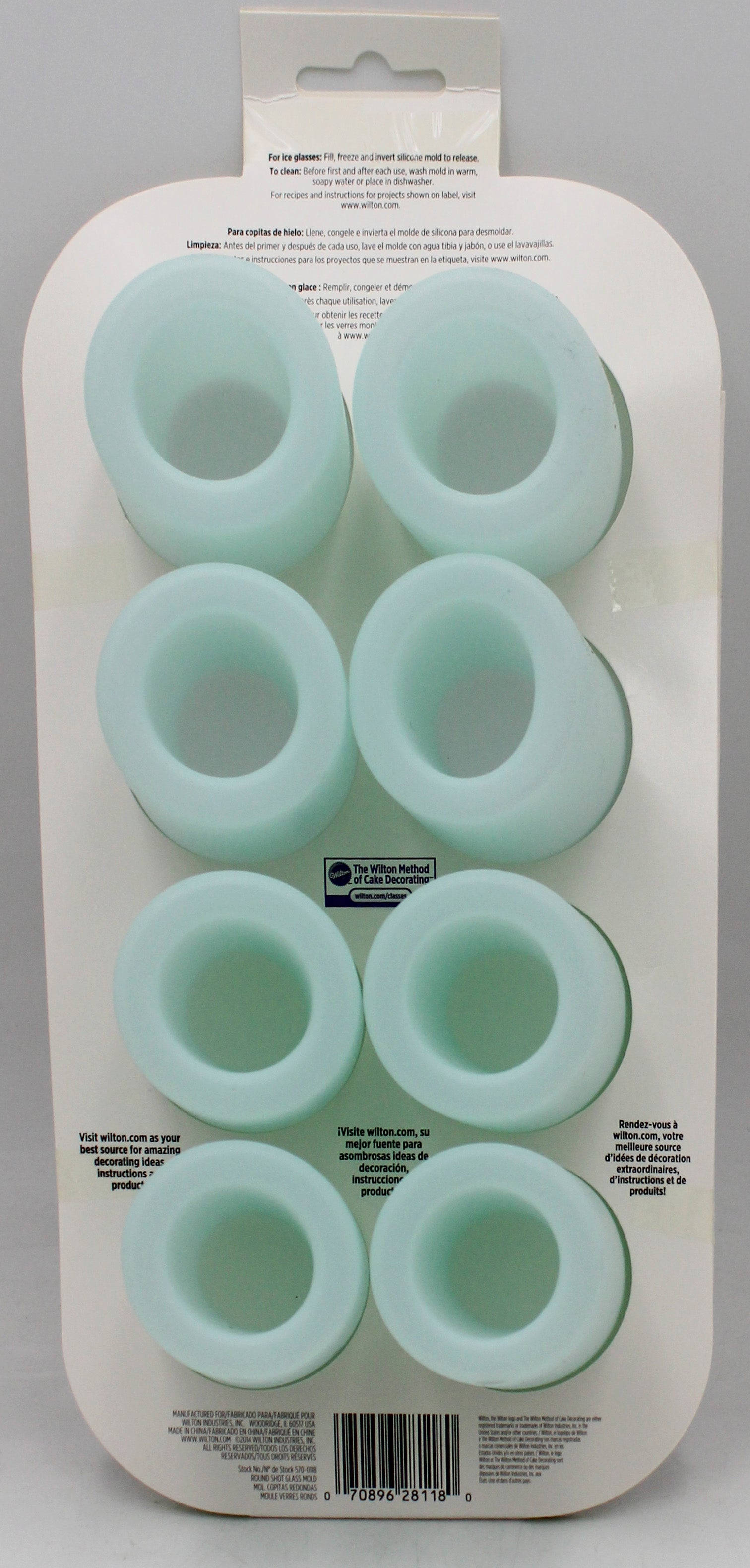 8 CAVITY SILICONE SHOTGLASS MOLD ROUND NI.