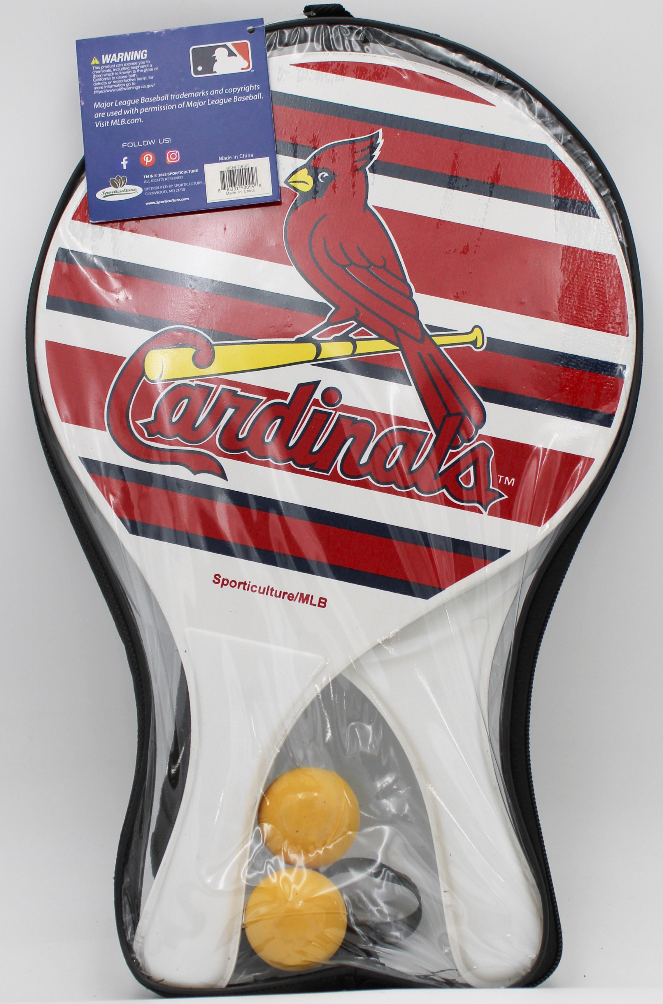 OFFICIALLY LICENCED ST. LOUIS CARDINALS BEACH PADDLEBALL2 PACK