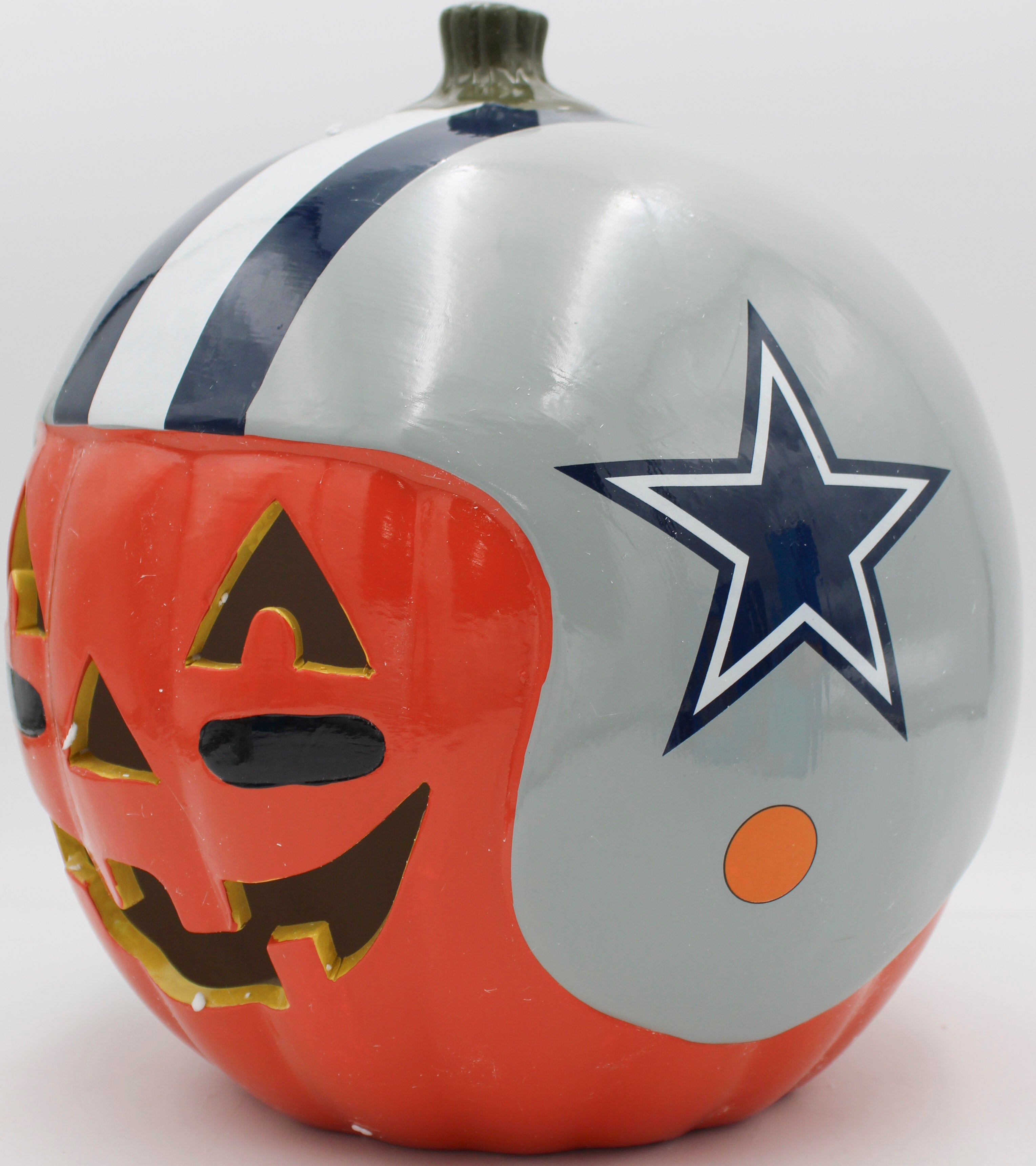 DALLAS COWBOYS CERAMIC PUMPKIN HELMET 10"