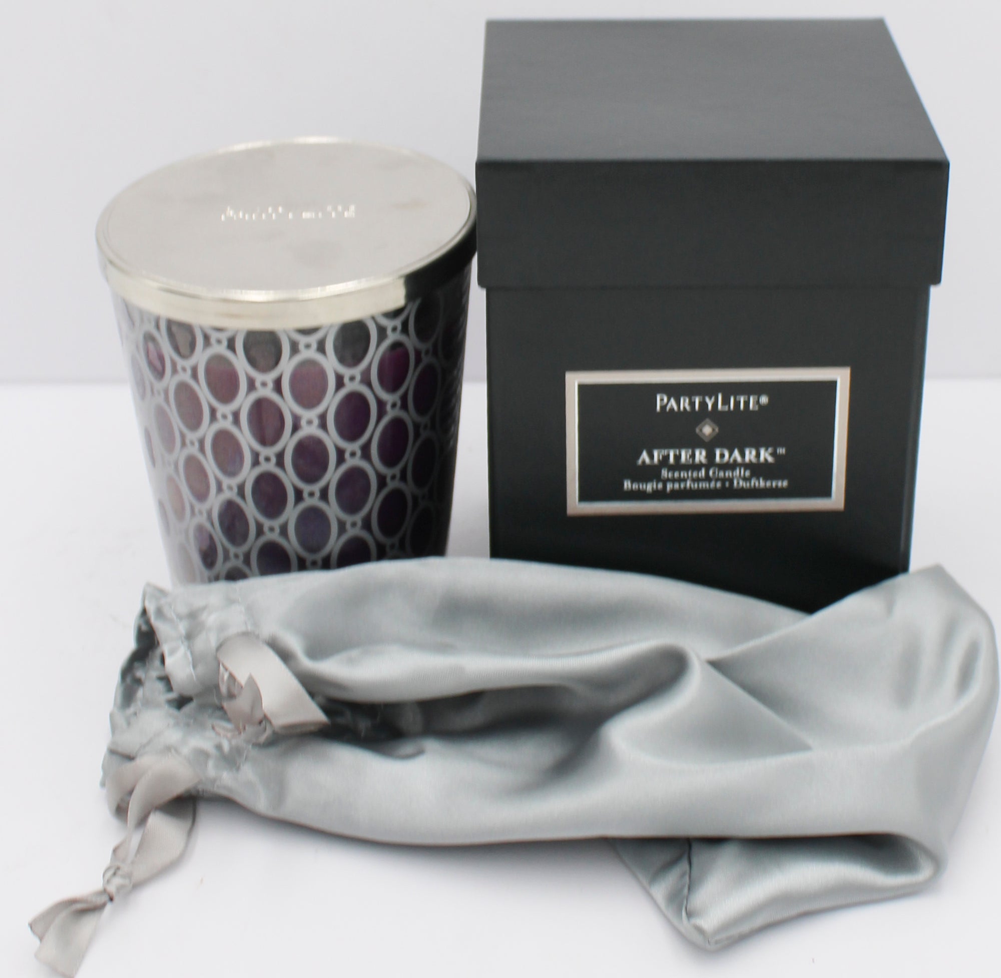 PARTYLITE AFTER DARK VELVET PLUM SCENTED JAR CANDLE 10oz