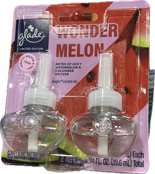 SP GLADE PLUGINS SCENTED OILS 2REFILLS WONDER MELON 1.34oz