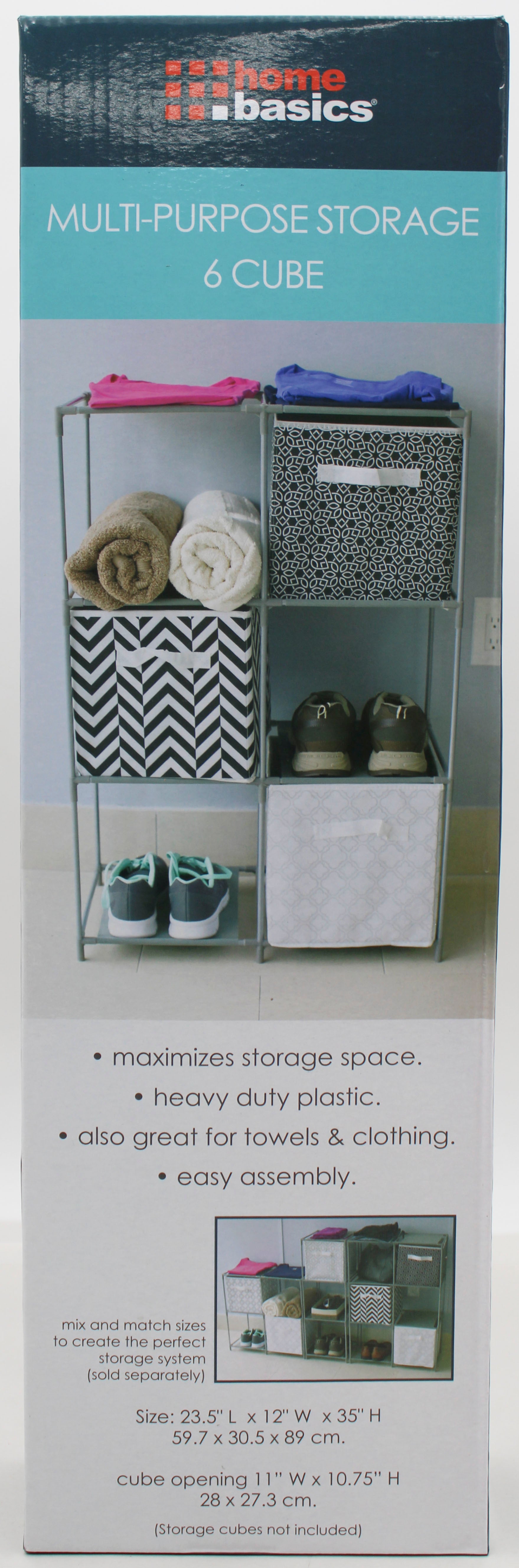 Multipurpose 6-Cube Storage System Grey – Wholesale Pack
