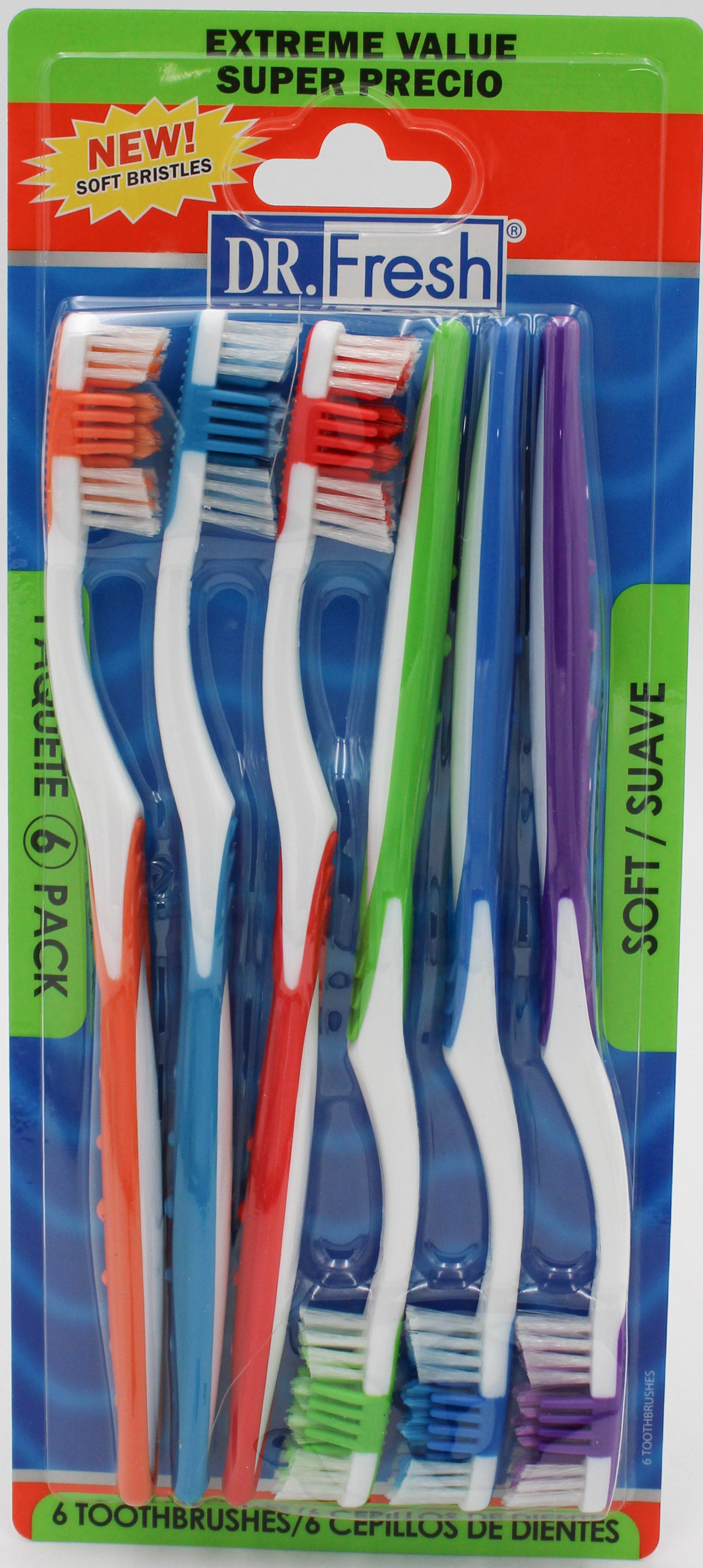 DR. FRESH BASIC VALUE TOOTHBRUSH 6ct - SOFT NI