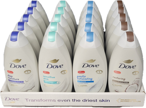DOVE BODY WASH 20CT 22oz ASSORTED