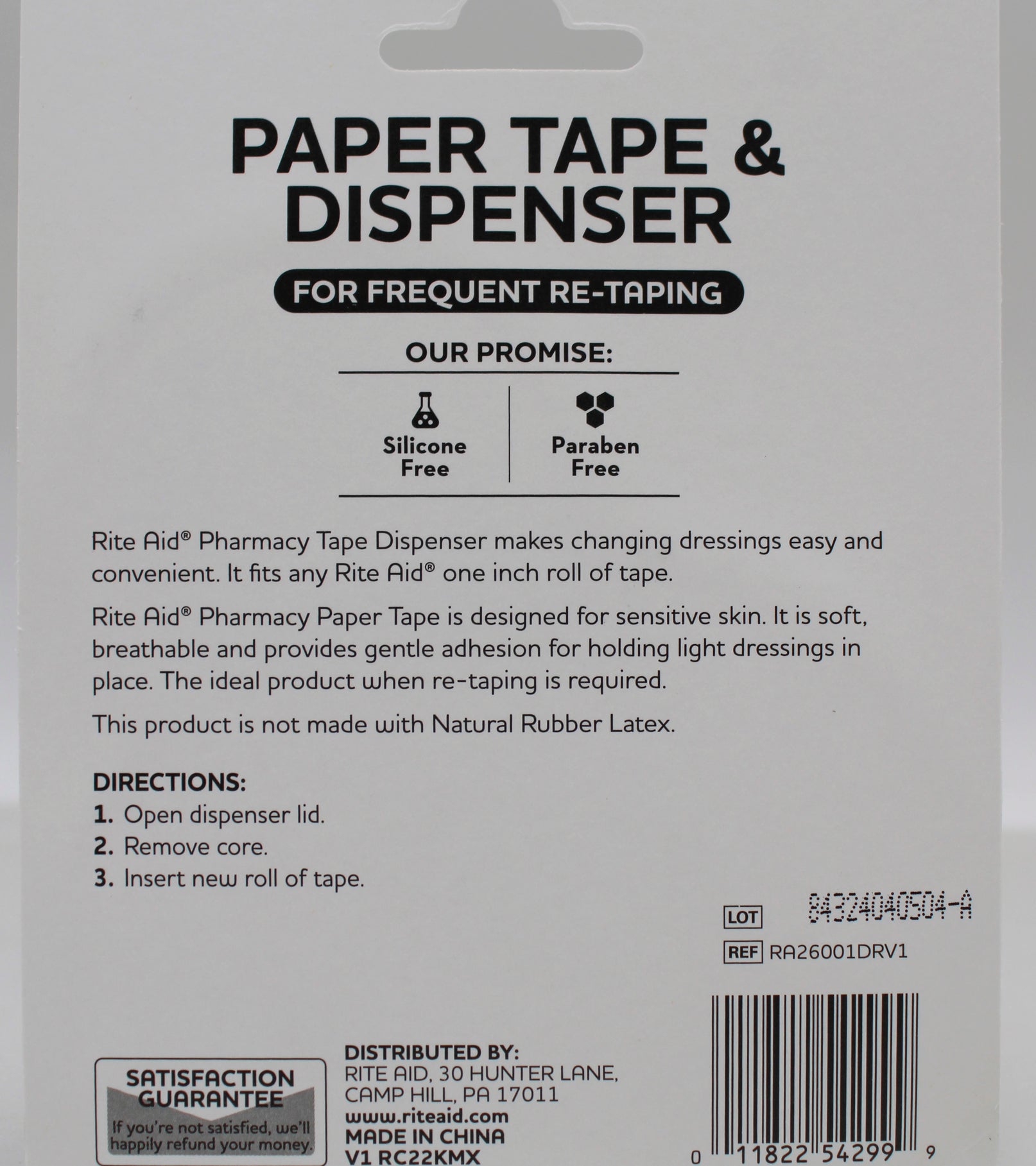 Rite Aid Paper Tape with Dispenser 10 Yards