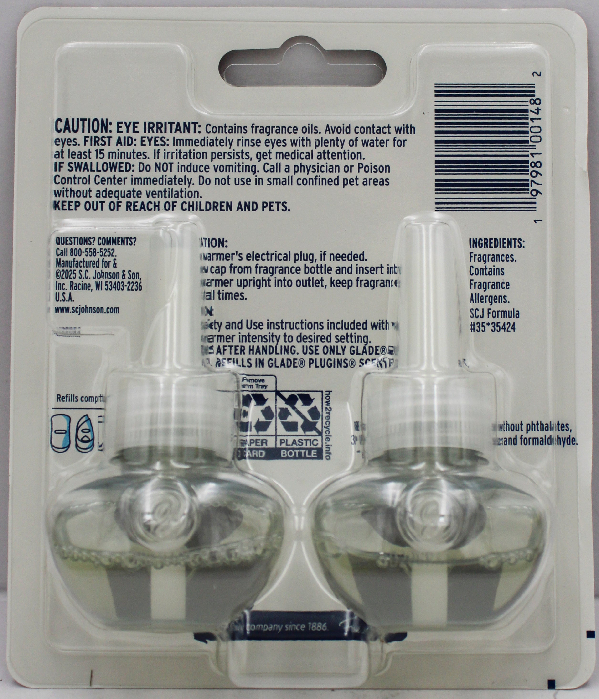 GLADE PLUGINS SCENTED OIL WARM APPLE & SPICES 2ct 0.67floz US