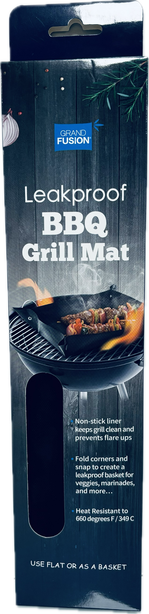 GRAND FUSION LEAKPROOF BBQ GRILL MAT 1CT 11.8X15.75"BLACK