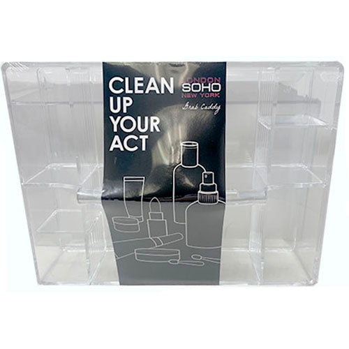 MAKE UP CADDY W/HANDLE-CLEAR/NI