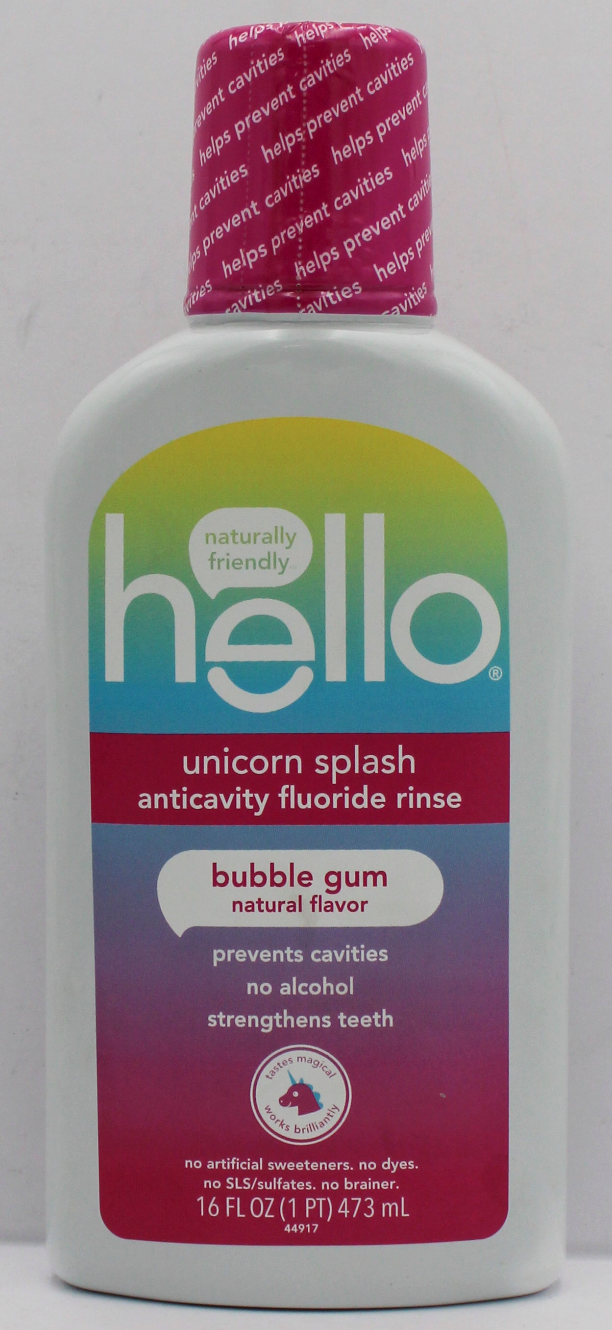 HELLO KIDS FLUORIDE MOUTHWASH UNICORN SPLASH 16oz EXP 4/30/2026 NI