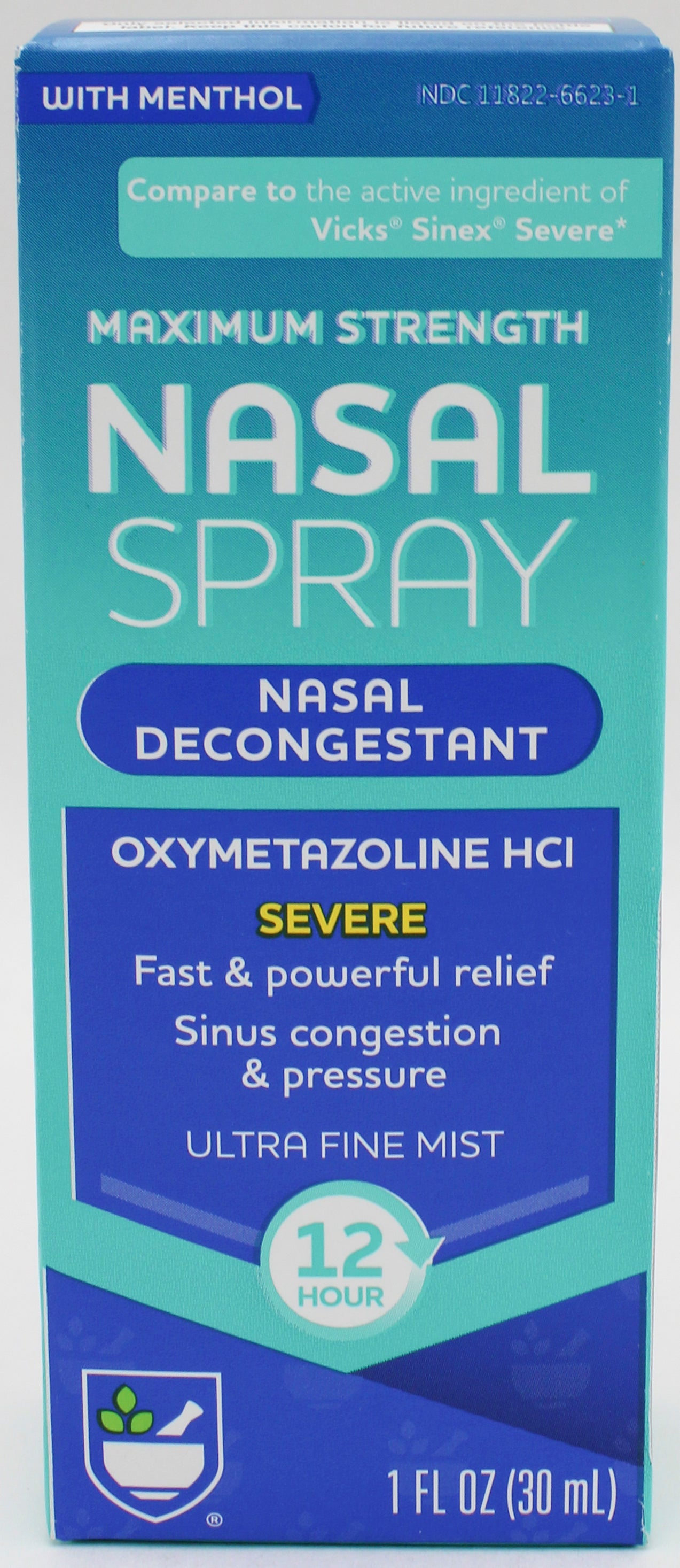 RITE AID 12HR SEVERE NASAL RELIEF SPRAY PUMP MENTHOL 1oz EXP 1/31/2027 COMPARES TO Afrin