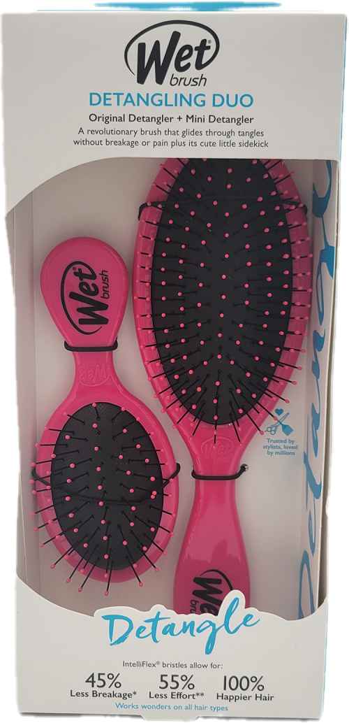 WET BRUSH DETANGLER/SQUIRT 2CT COMBO SET PINK NI