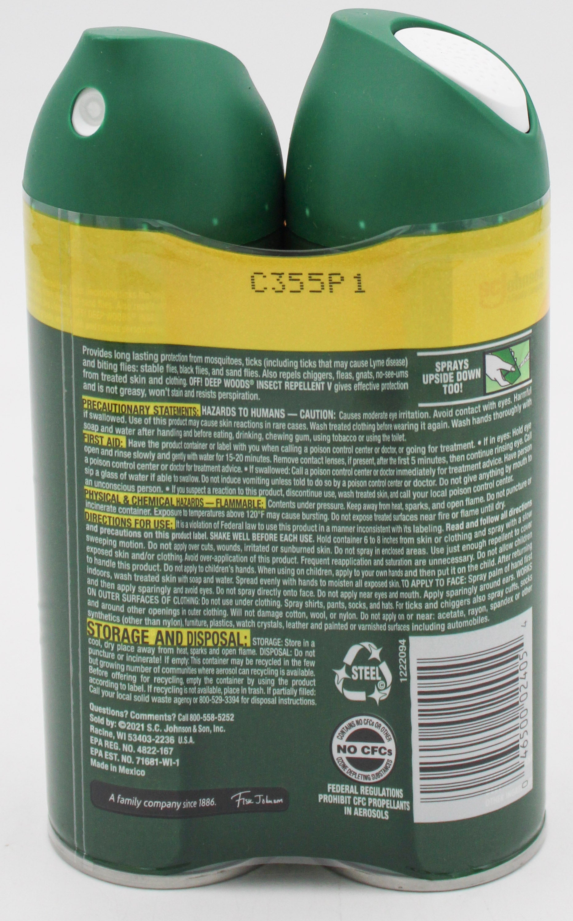 SP OFF INSECT REPELLENT TWIN PACK  6oz DEEP WOODS