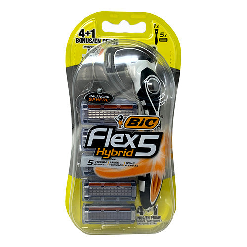 BIC FLEX5 HYBRID MENS SHAVER 4CT+1
