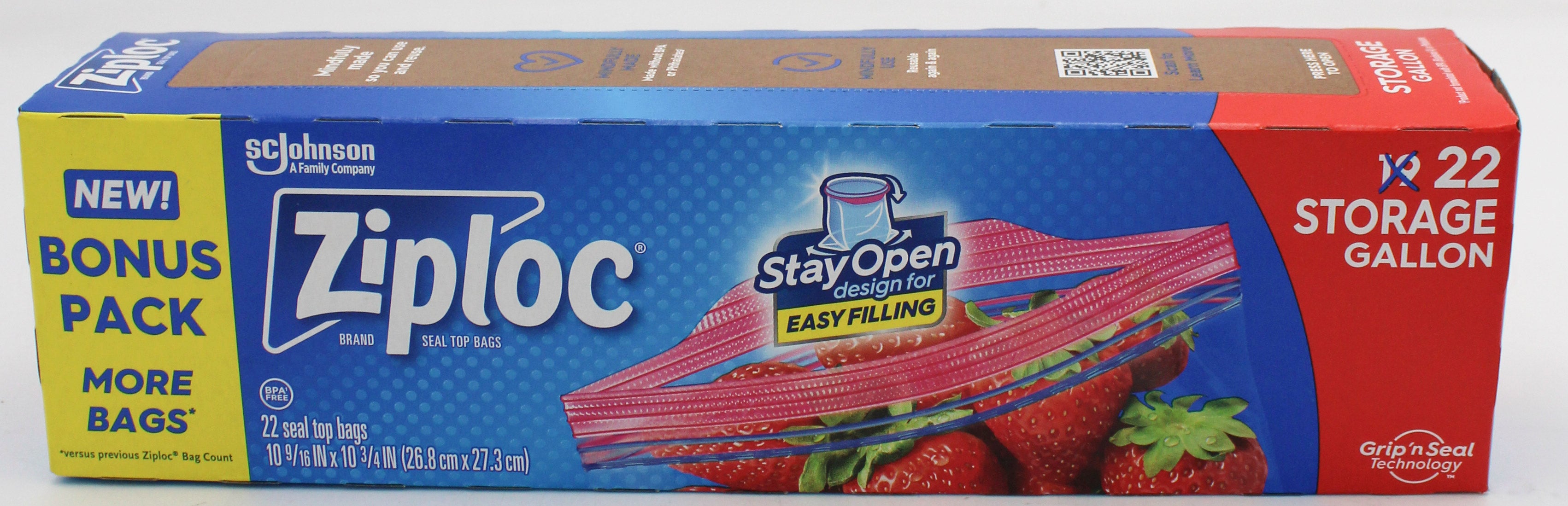 SP ZIPLOC BAG STORAGE 22CT GALLON