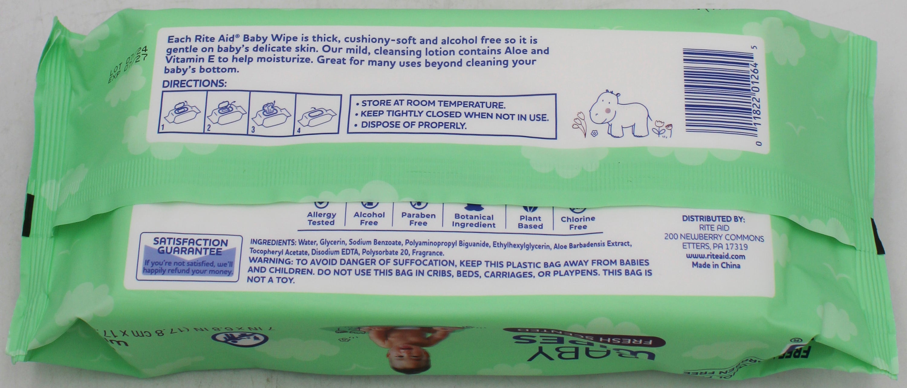 RITE AID BABY WIPES SCENTED 72CT EXP - 7/2027