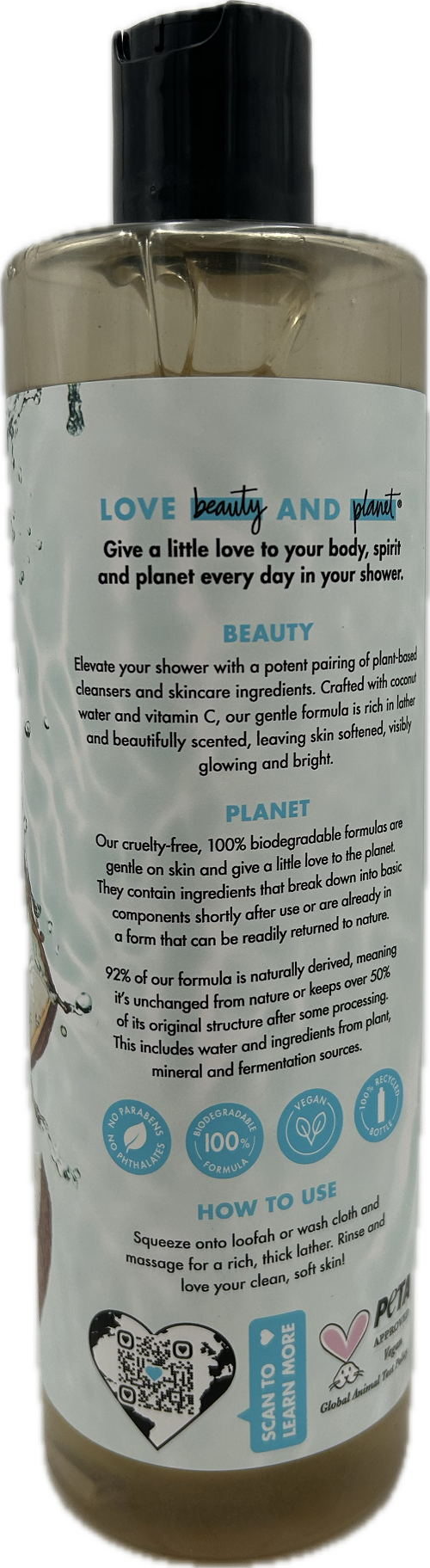 LOVE BEAUTY PLANET BODY WASH COCONUT WATER 20oz