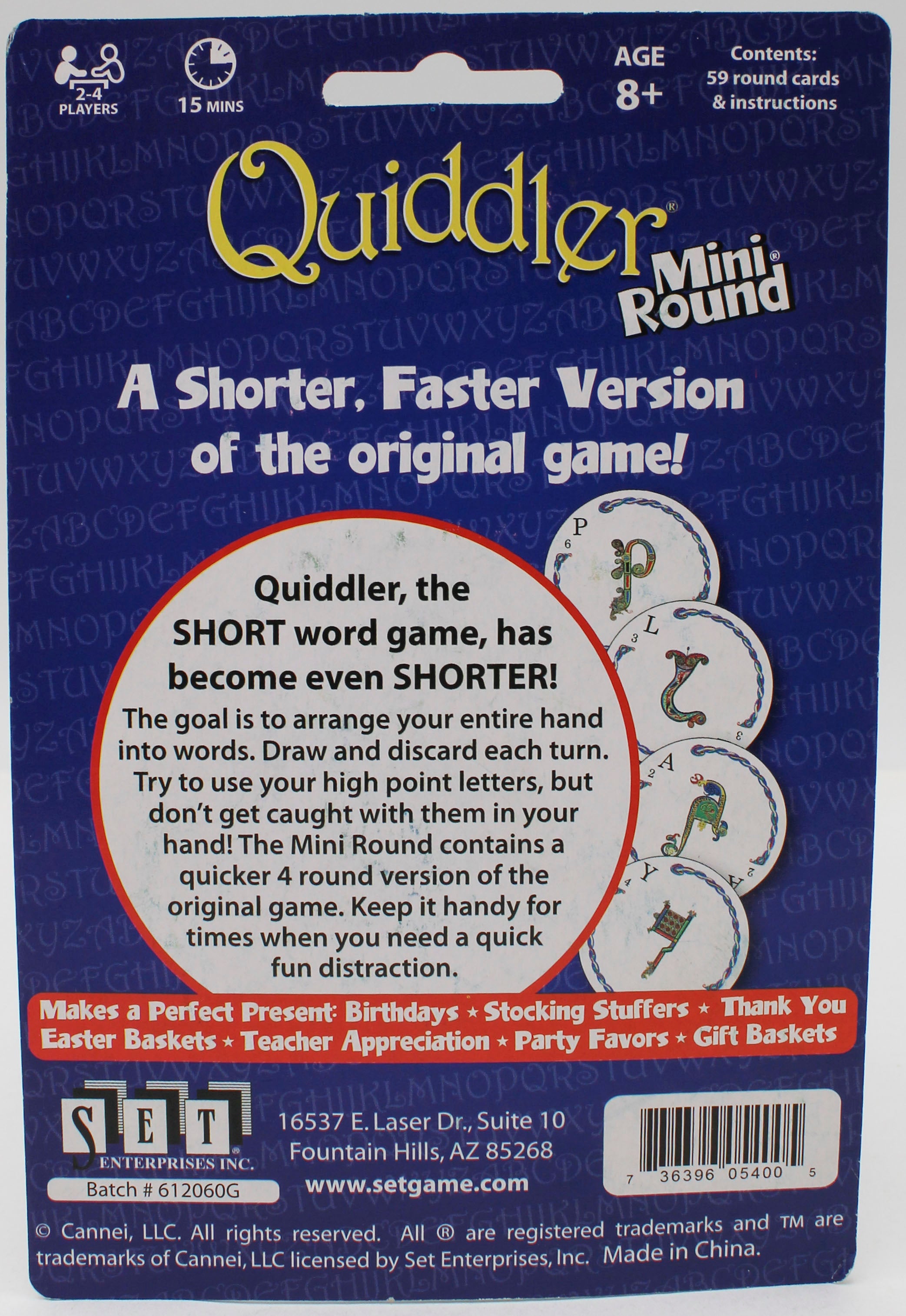 MINI ROUND QUIDDLER CARD GAME BLISTER PACK